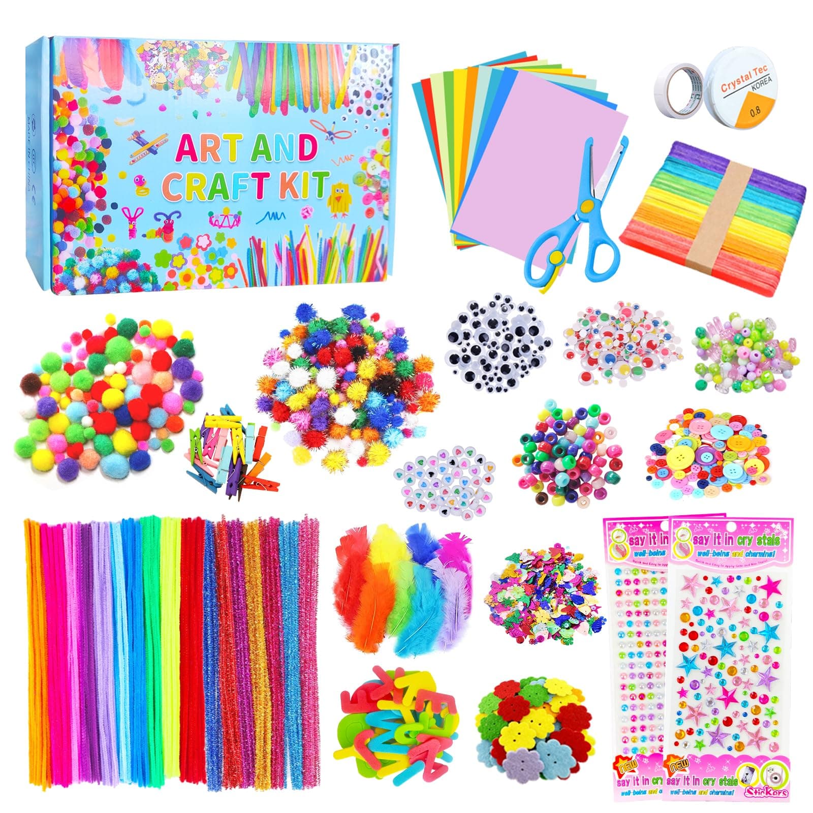 Itopstar Arts and Crafts Supplies Kit X-Large Craft Set for Kids