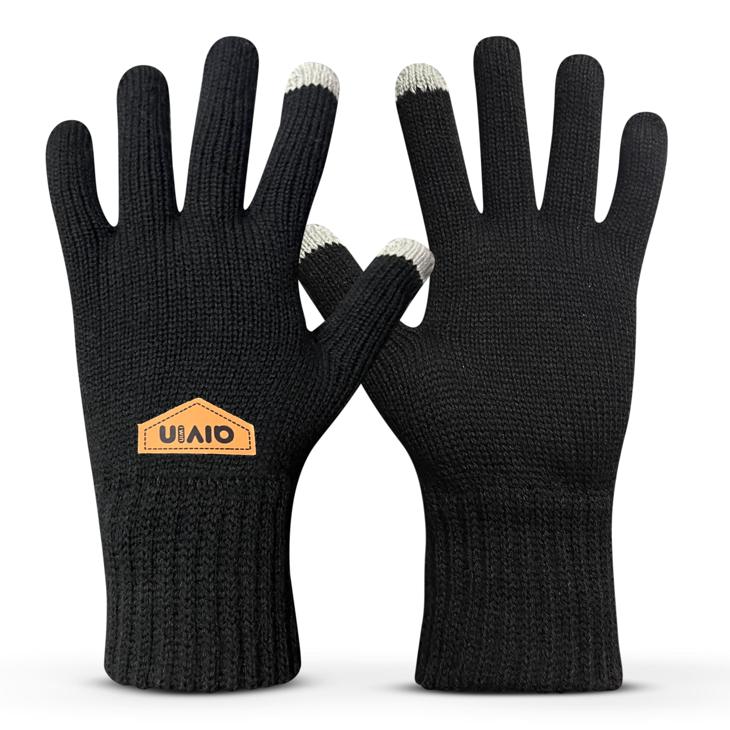 AIVIN SWIFT Winter Touchscreen Gloves Unisex Warm Stretch Knitted Wool Mittens with Touch Screen Capability Woolen Comfort Full-Fingered Protection Stylish Solid Knit Double Layered