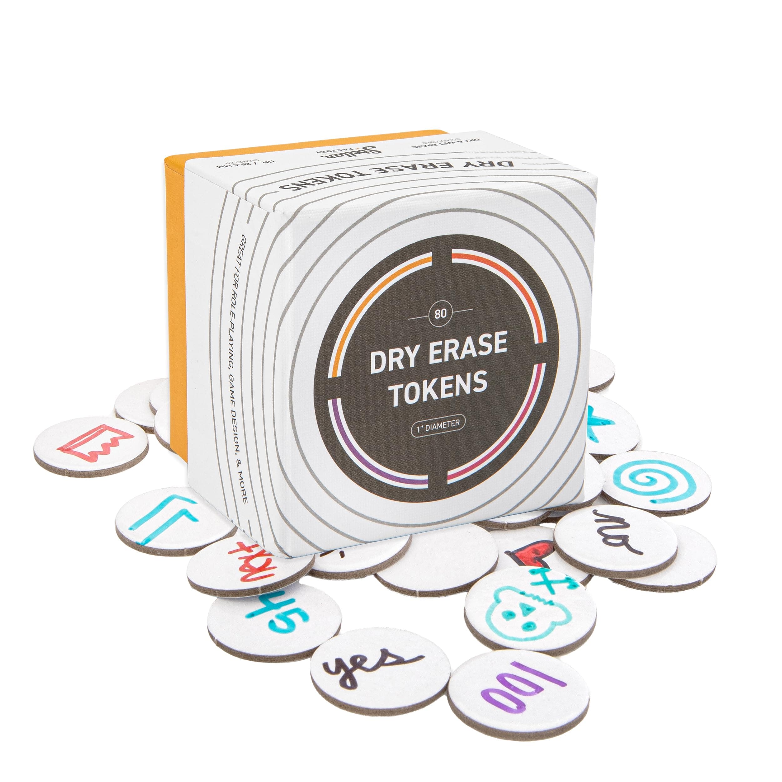 Dry Erase Tokens: Reusable for DIY, Game Design, and RPGs (80 PCS)