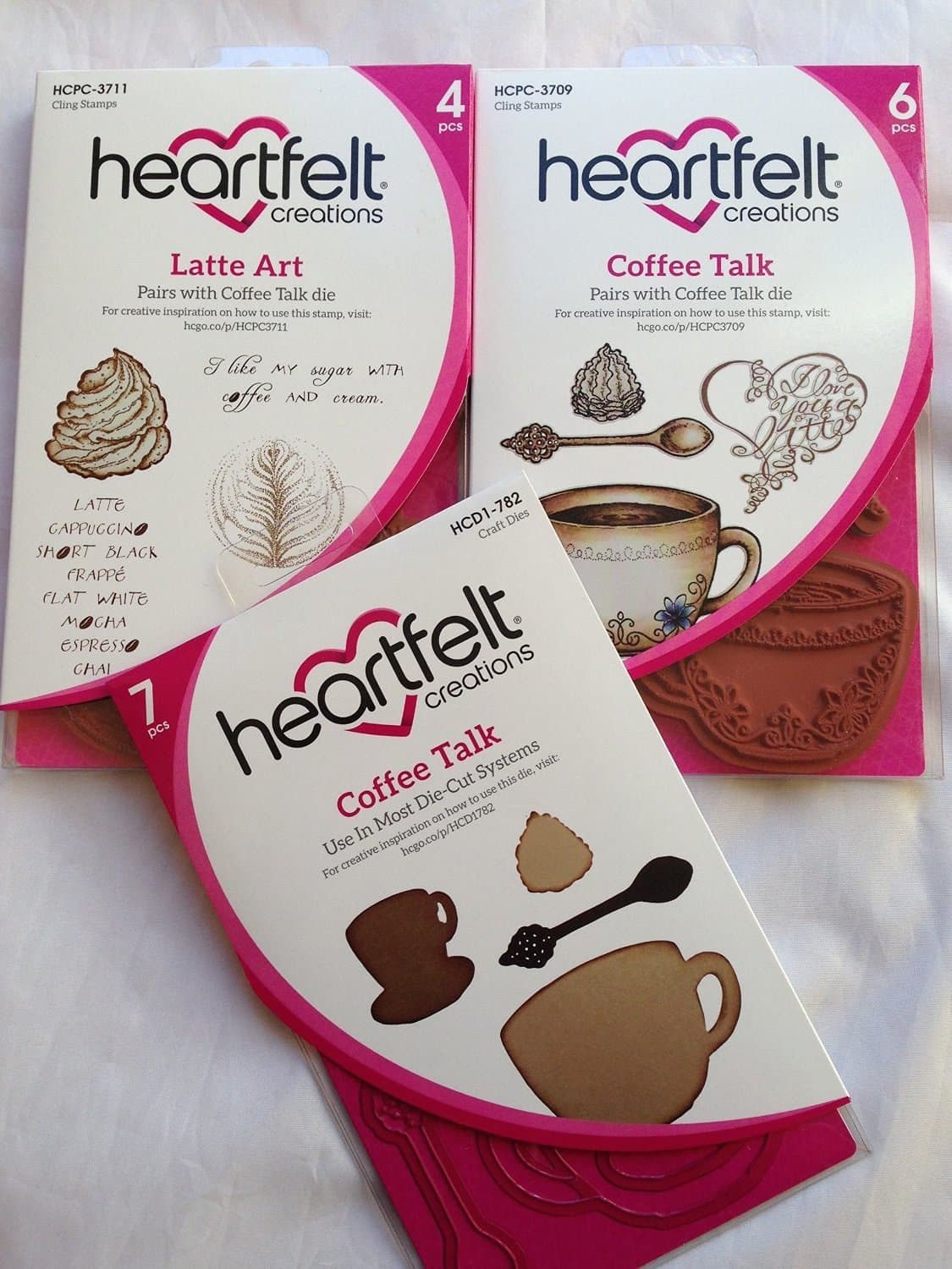 Heartfelt Creations Coffee Talk Bundle with 2 coordinating stamp sets and dies.