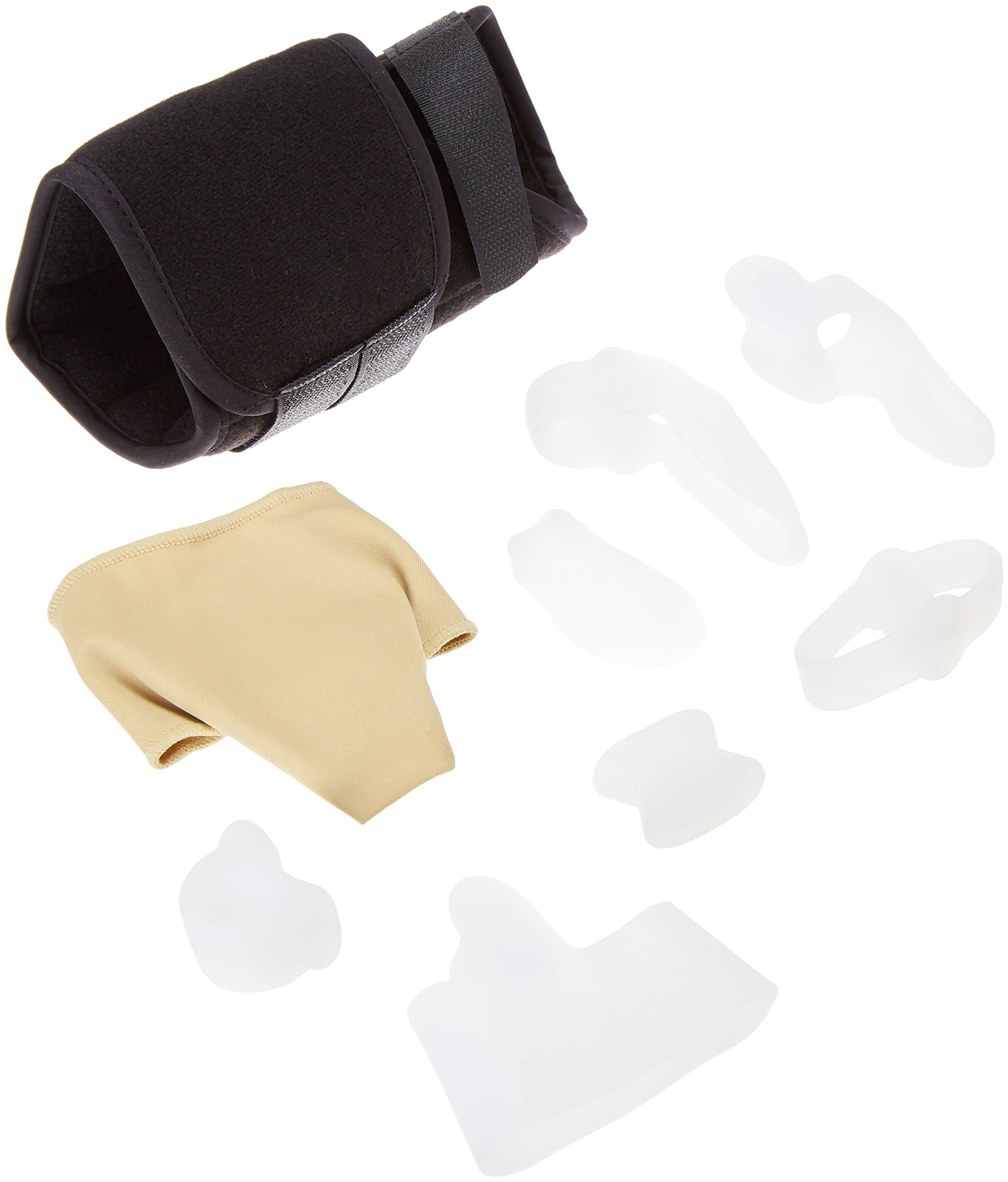 TOP RATED 18 PCS COMPLETE BUNION RELIEF SET - Bunion Pads, Tailors Bunion Pad, Bunion Splint, Bunion Toe Straightener, Bunion Shield, Bunion Toe Separator, Bunion Bootie & Bunion Sleeve