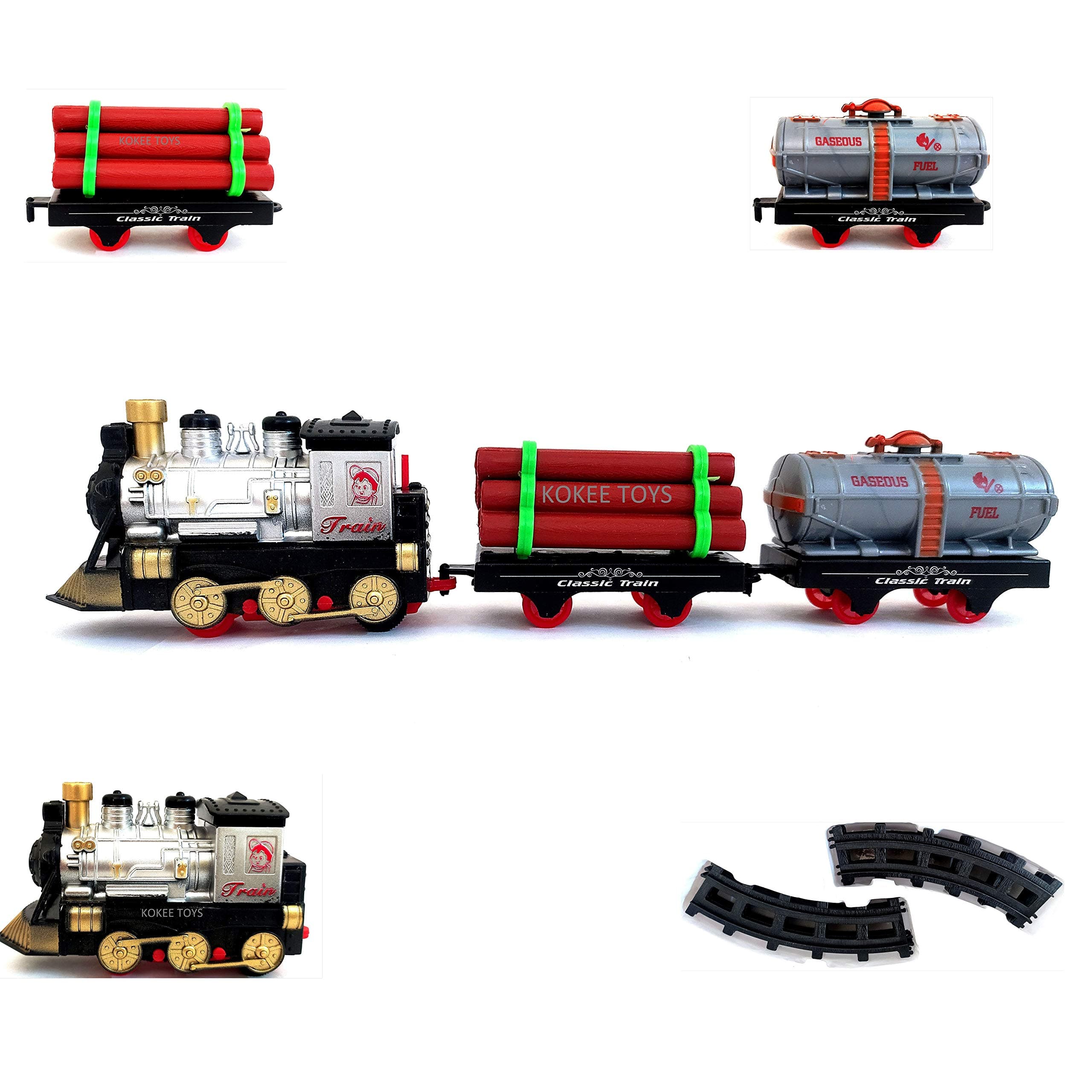 KOKEE TOYS Big Size Battery Operated High Speed Classic Train Play Vehicle Set Toy for Kids|Boys|Girls (with Track) (Multi Color).