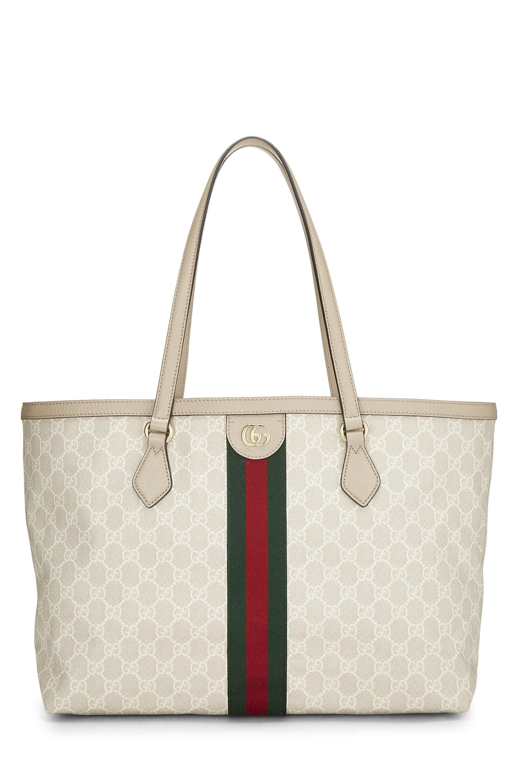 GucciPre-Loved Original GG Supreme Canvas Ophidia Tote Medium, Beige