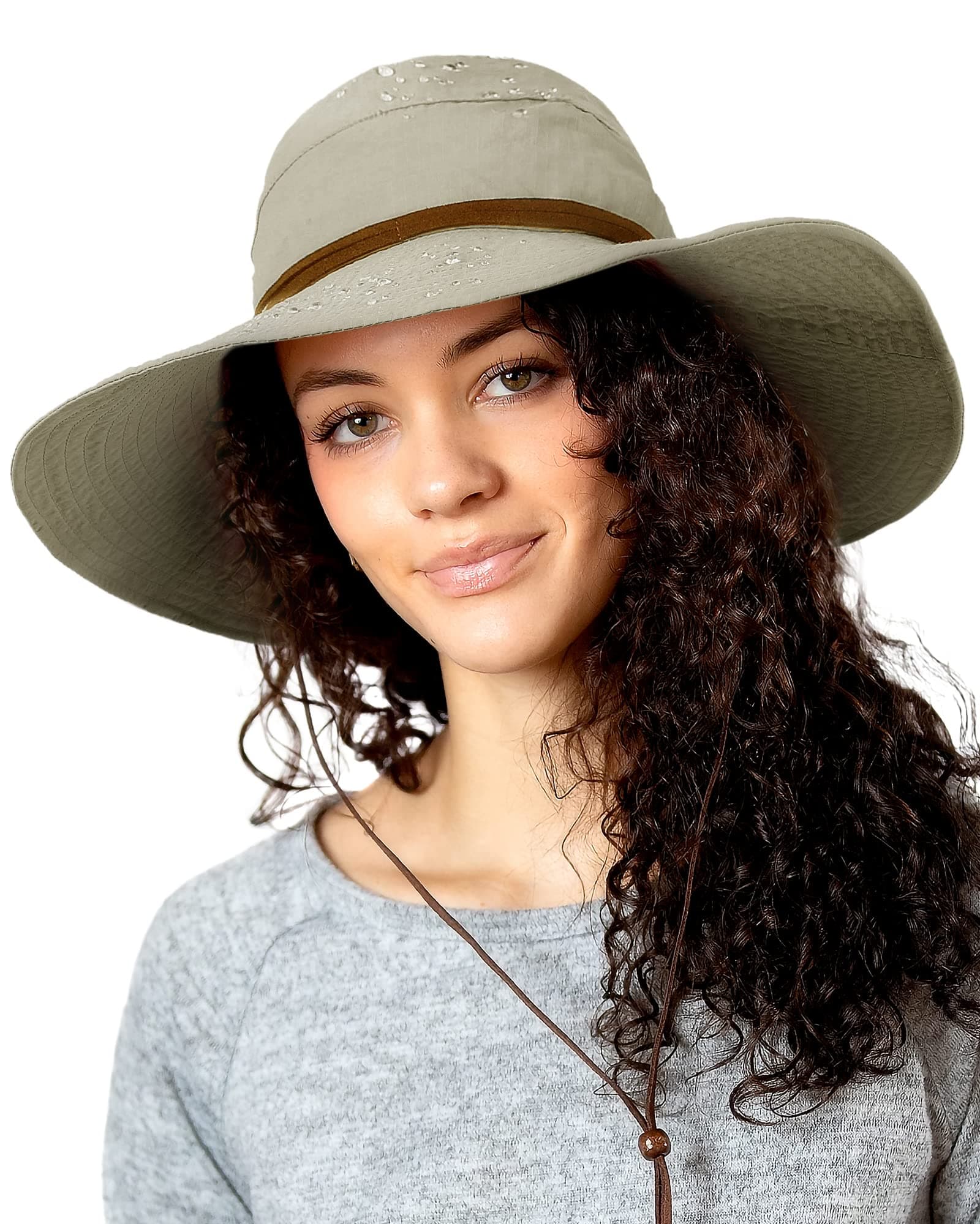 SHINCHICWide Brim Waterproof Sun Bucket Hats for Women UPF 50+ Mens Safari Hat UV Protection Packable Boonie Summer Outdoor Beach Cap