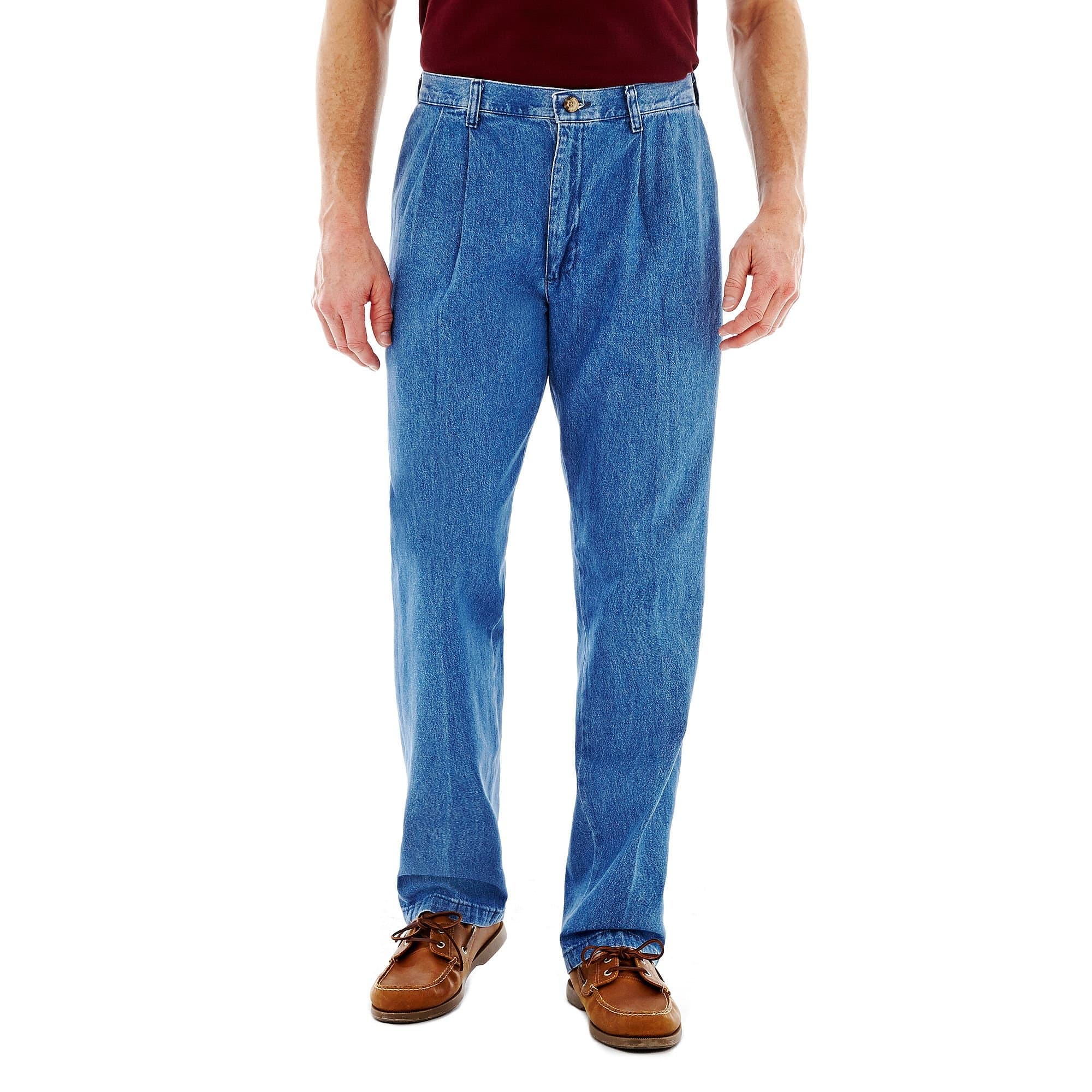 Lee Men's Stain Resistant Relaxed-Fit Pleated Denim Pant