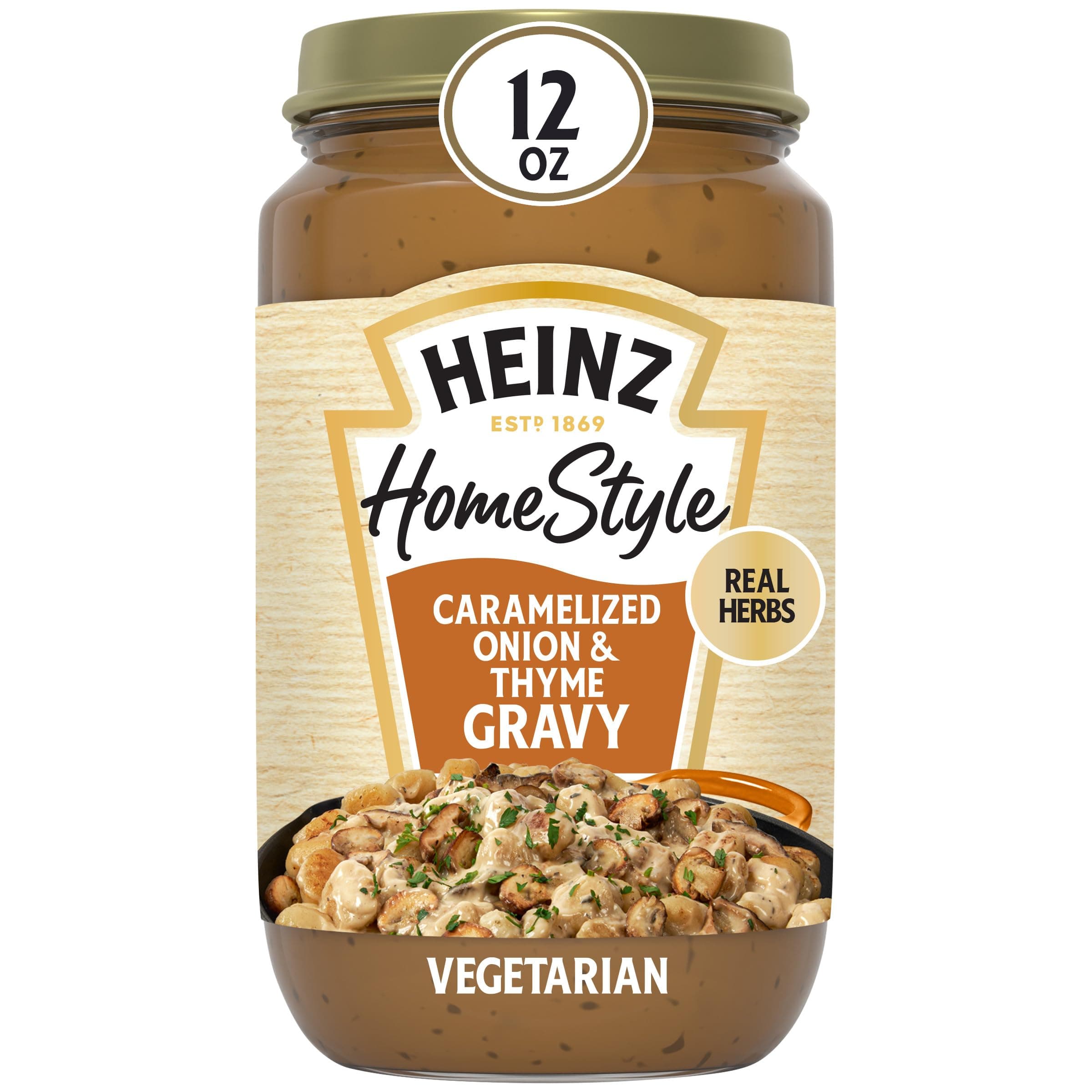 Heinz HomeStyle Caramelized Onion and Thyme Gravy, 12 oz Jar