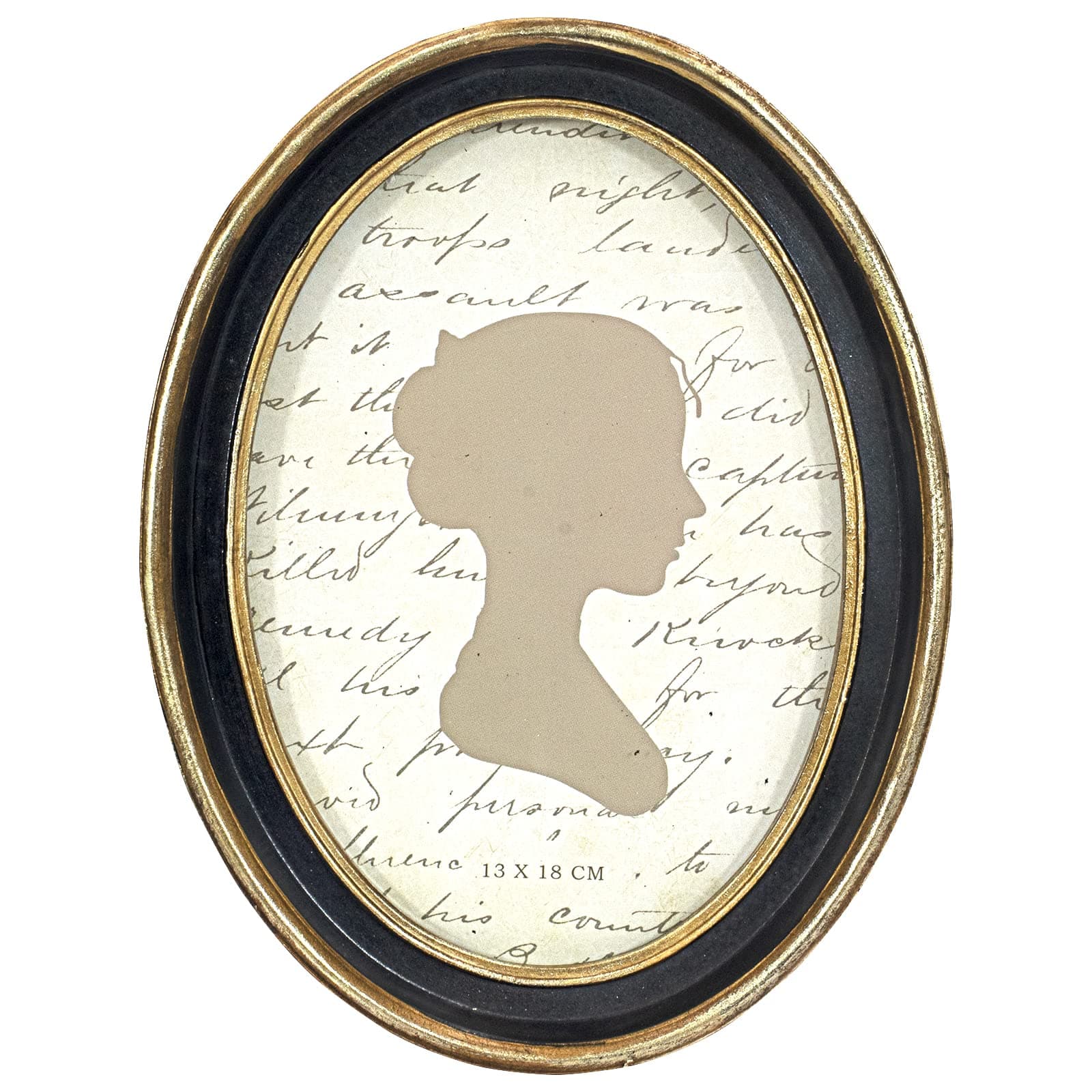 5x7 Inch Vintage Picture Frame, Elegant Antique Photo Frames with Glass Front, Photo Display, Tabletop Wall Hanging, Gift Ideas, Black Oval with Gold Trim