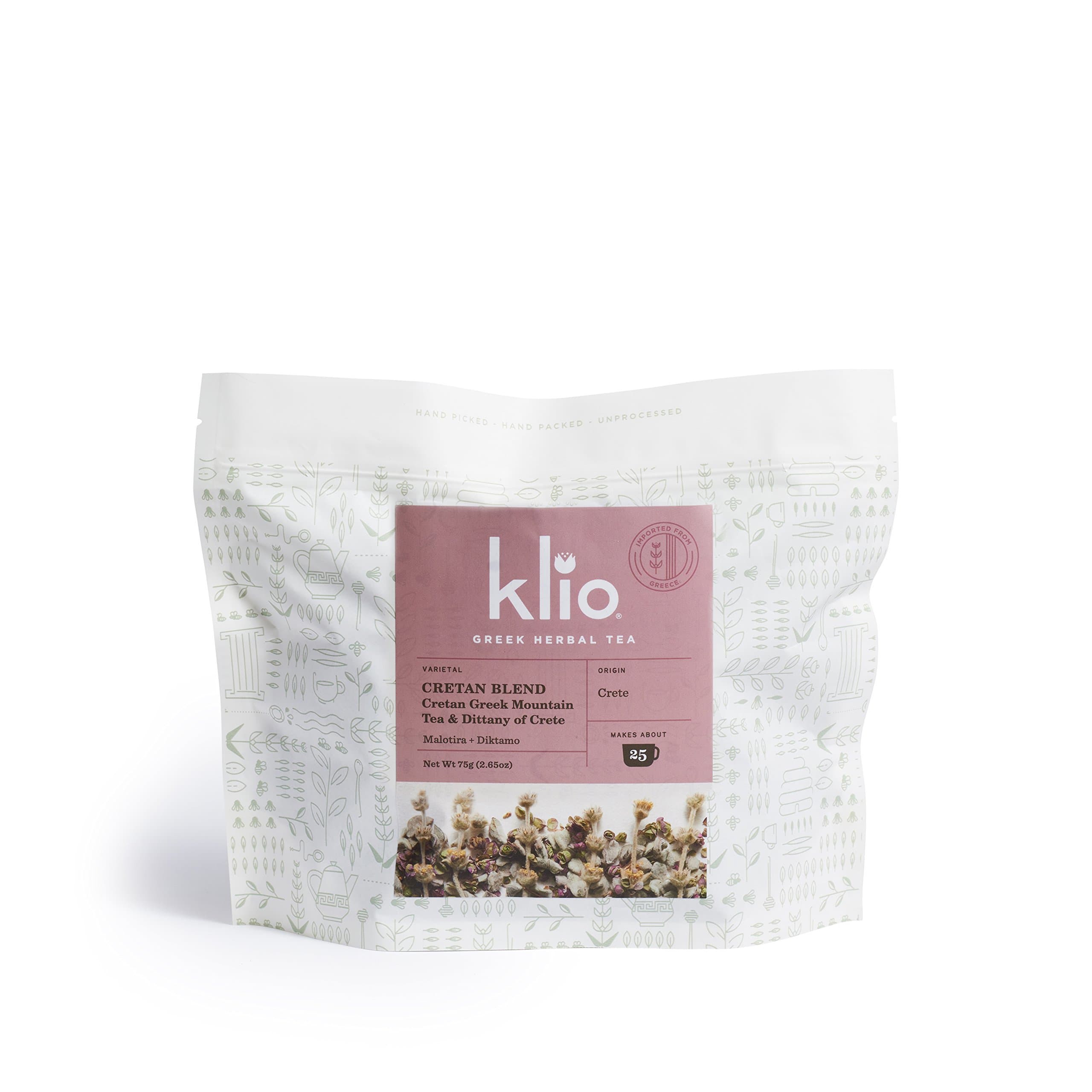Klio Greek Mountain Tea - Cretan Blend. A Blend of Crete's Famous Dittany and Malotira. High Polyphenol, Lab Tested.
