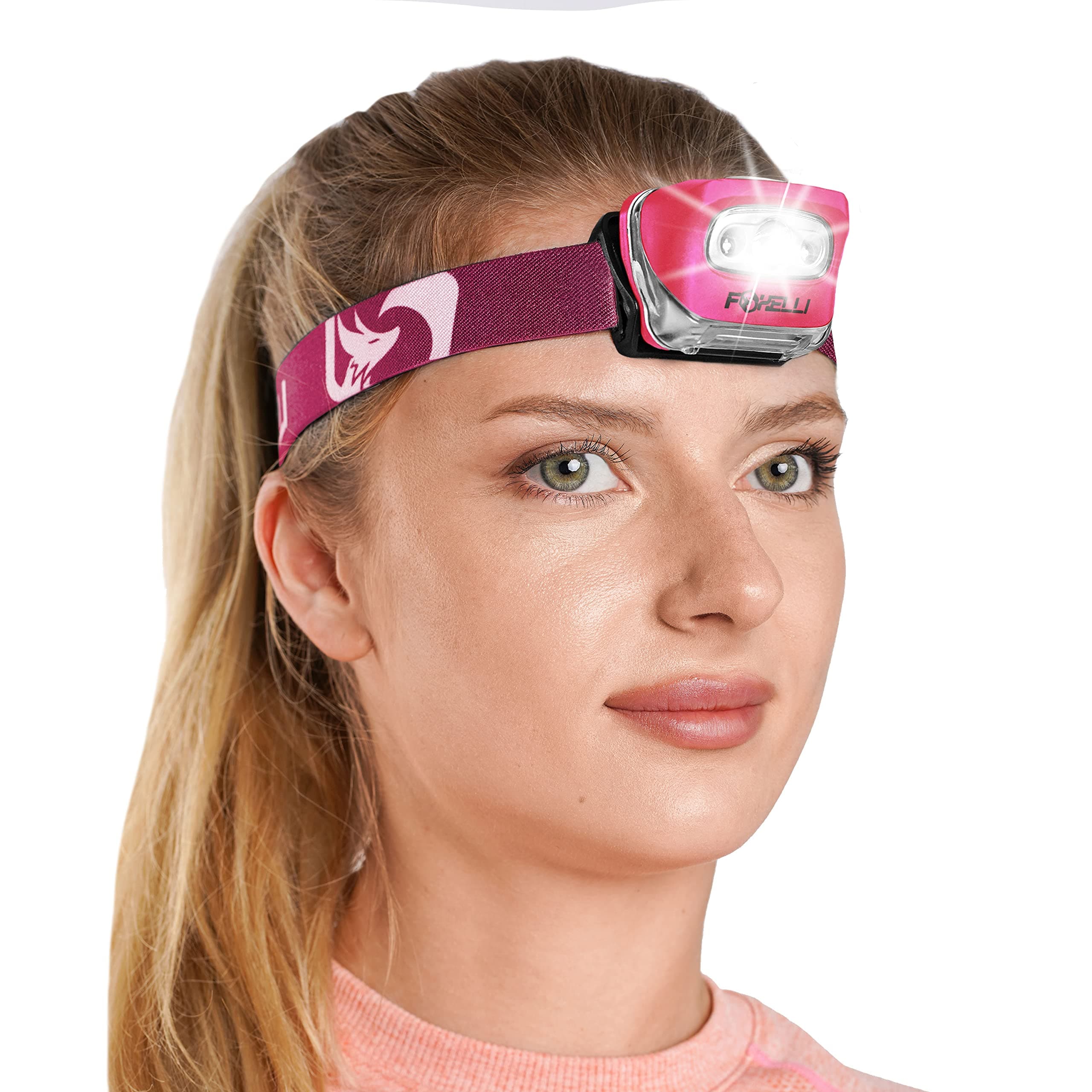LED Headlamp Flashlight for Adults & Kids, Running, Camping, Hiking Head Lamp with White & Red Light, Comfortable Headband, Lightweight & Waterproof, 3 AAA Batteries