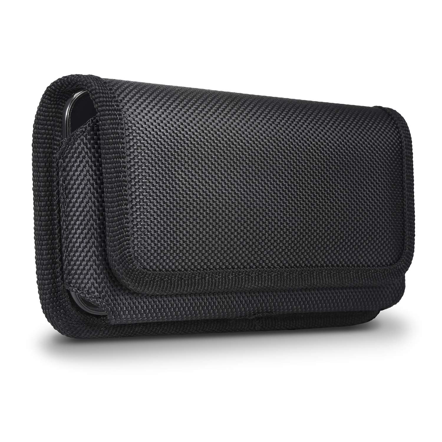 for iPhone X Belt Case, miadore Horizontal Belt Clip Holster [Magnetic Flap] Black Nylon Phone Holder Cover [Elastic Side] with Belt Loops for iPhone X (for Thin Case)