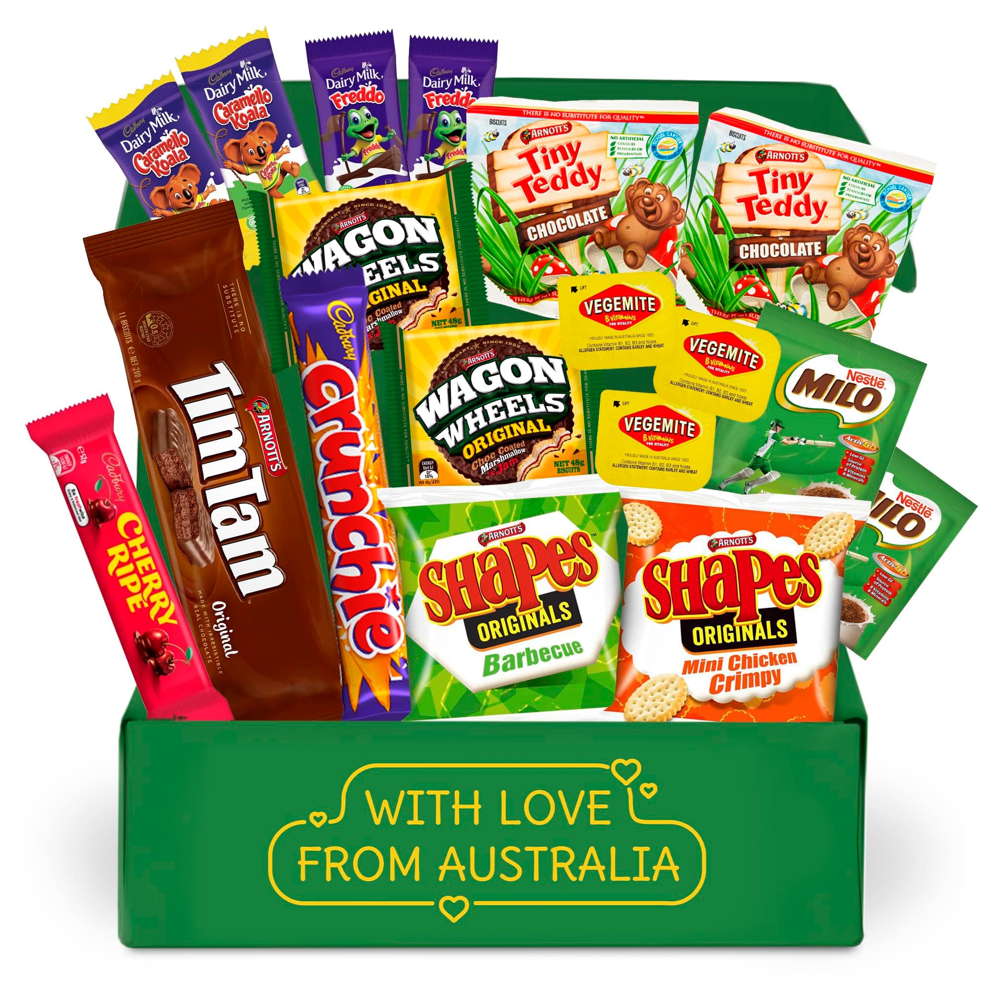 Treats from Home Authentic Australian Snack Gift Box - Tim Tams, Arnott's, Cadbury, Cherry Ripe - Australian Food and Candy - Perfect Australian Gift