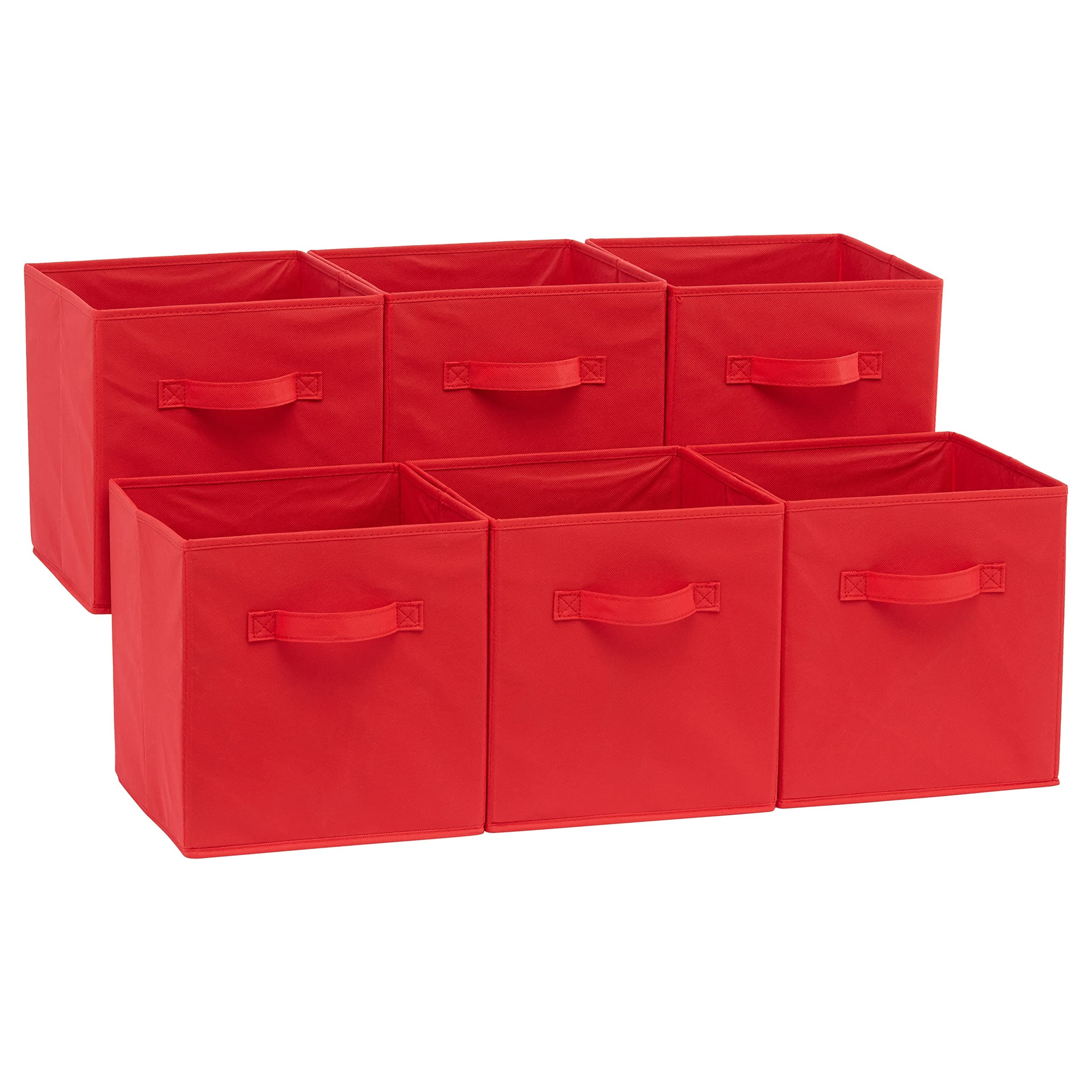 AmazonBasics Foldable Storage Cubes (Red) - 6 Pack