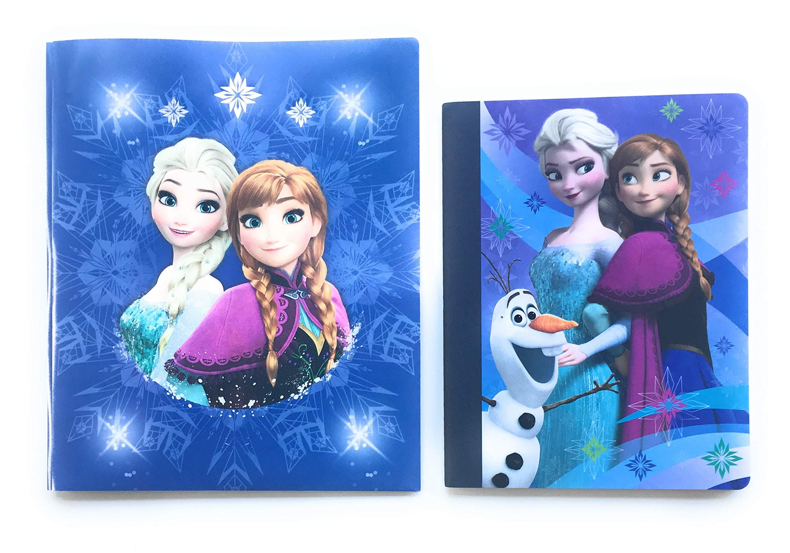 Innovative Designs Frozen Elsa, Anna & Olaf Composition Book and Elsa & Anna 2 Pocket 3 Tab Folder