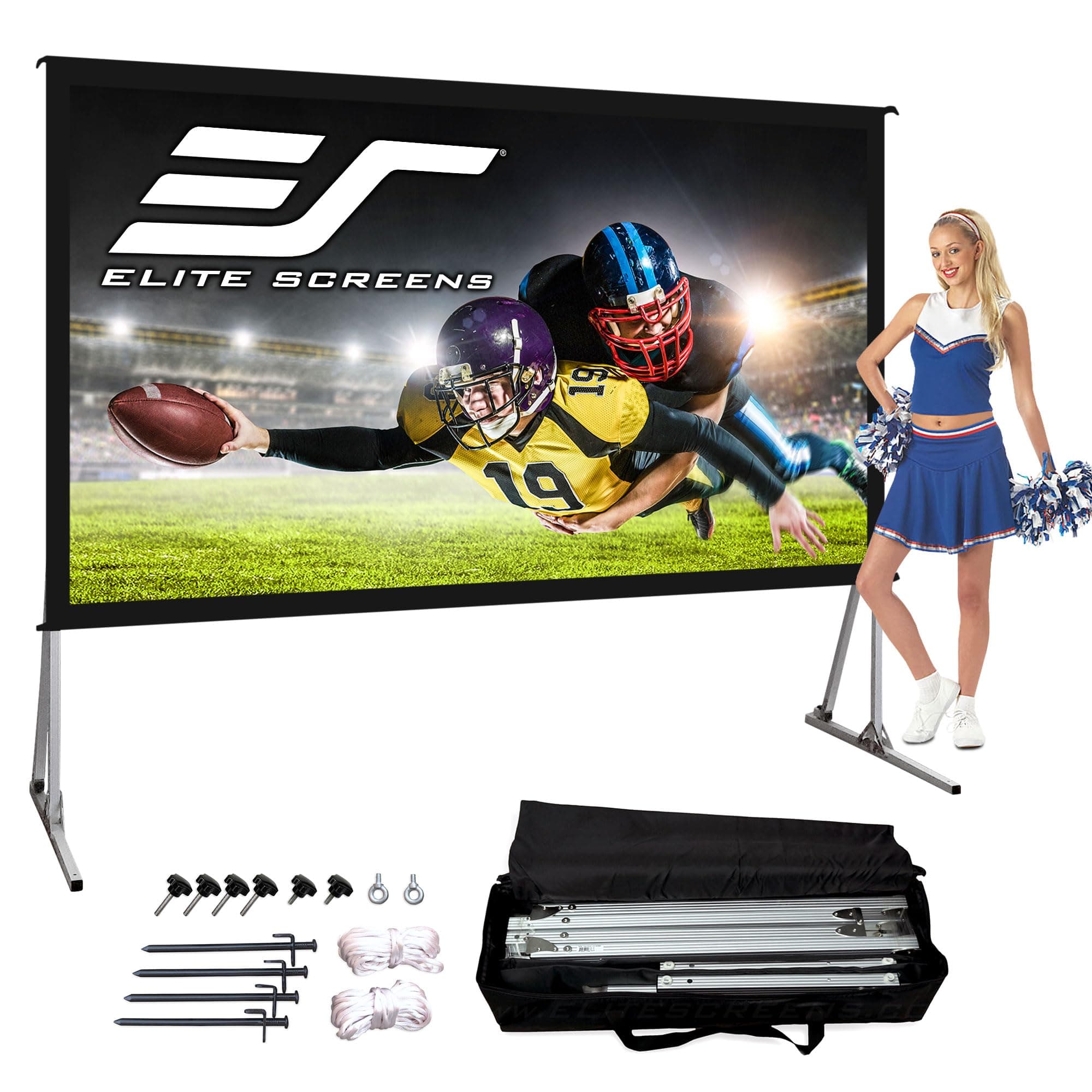 Elite Screens Yard Master 2 Series, 110-inch 16:9, Foldable-Frame Outdoor Front Projection Movie Screen, OMS110H2