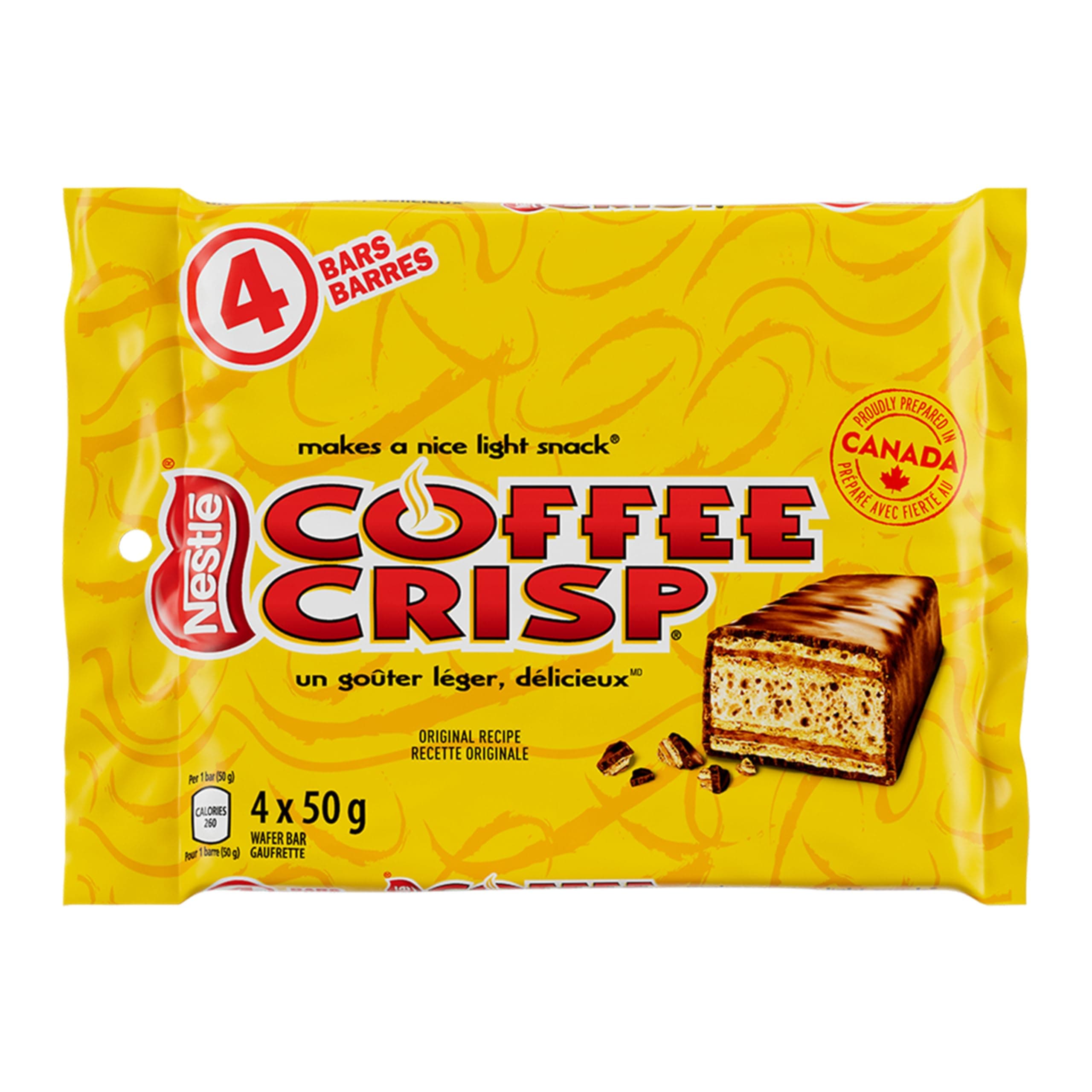 Canada Candy Coffee Crisp Chocolate Bar, 4 Count (Pack of 1), Imported from Canada. (Basic)