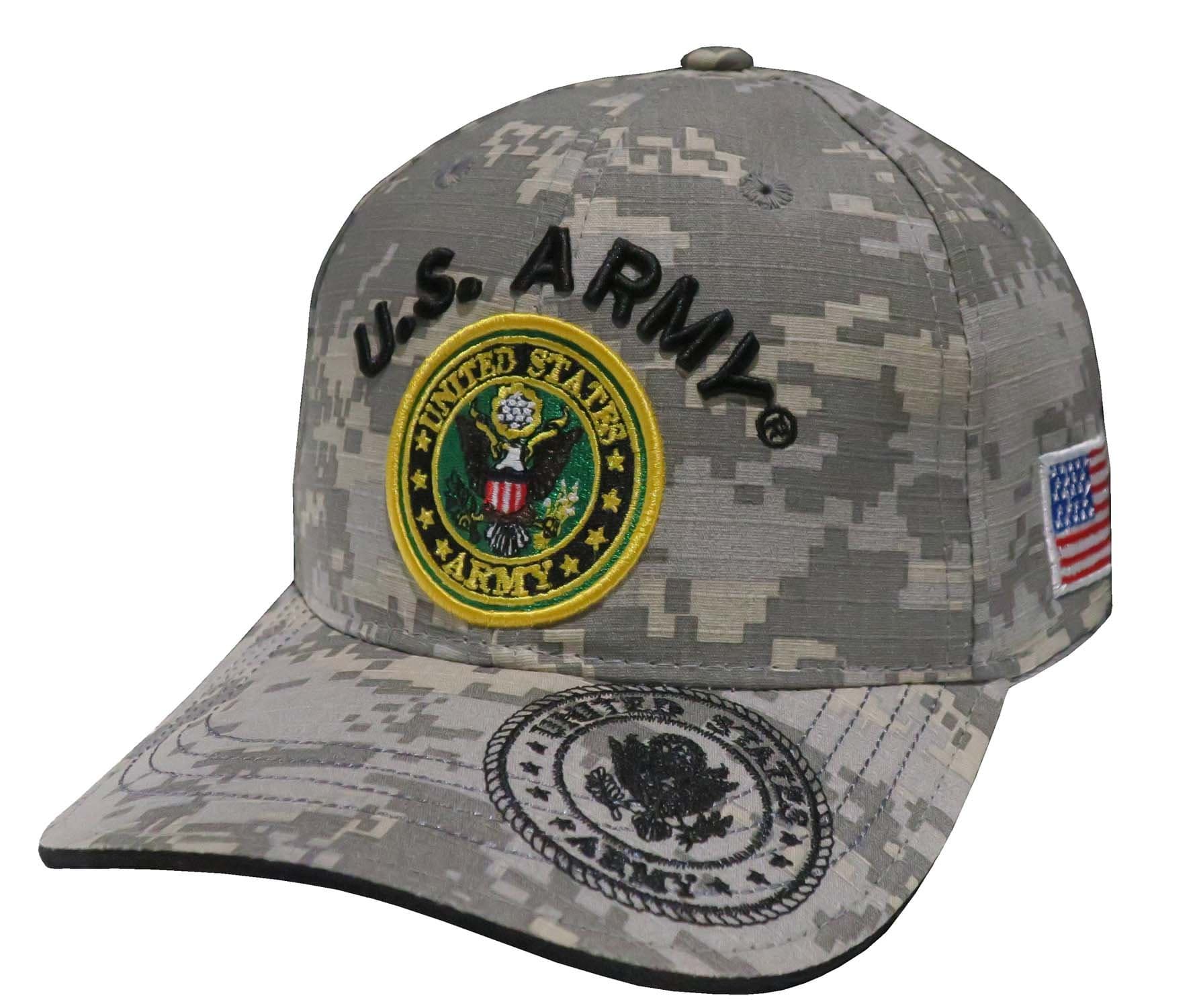 TL MILITARY CAPSUS Armed Forces Embroidered Military Baseball Cap Hat (US Army Text & Emblem Universal)