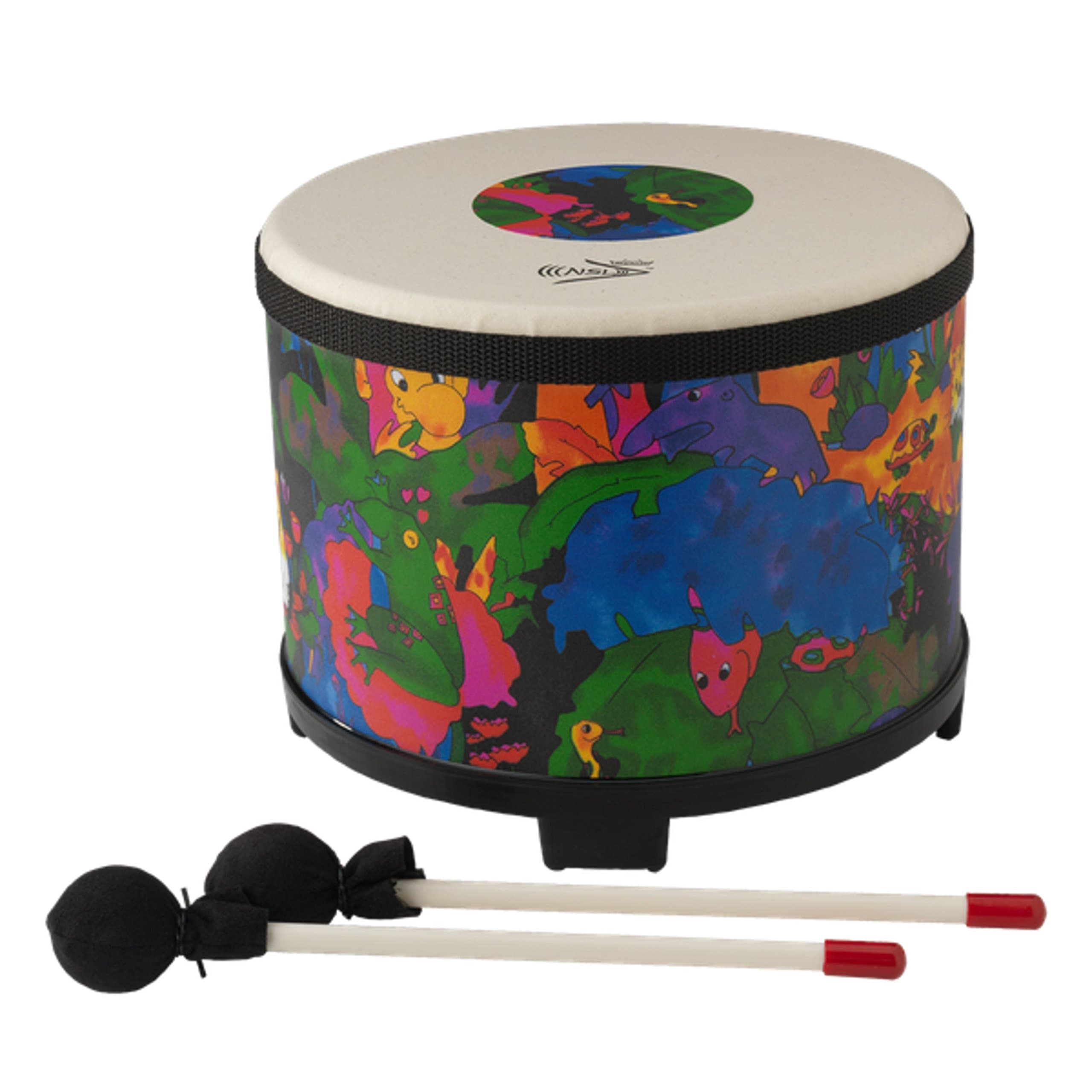 Remo KD-5080-01 Kids Percussion Floor Tom Drum - Fabric Rain Forest, 10"