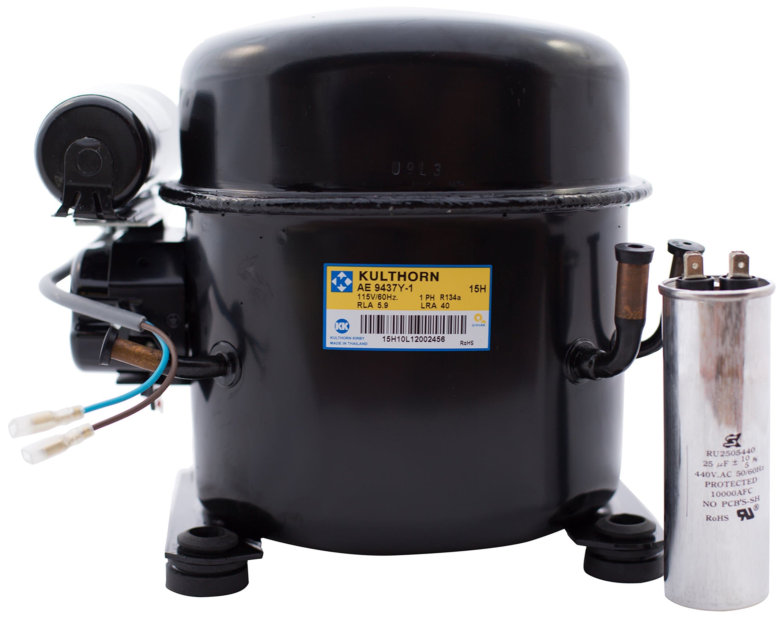 AE 9437Y-1 Refrigeration Compressor, Small, Black