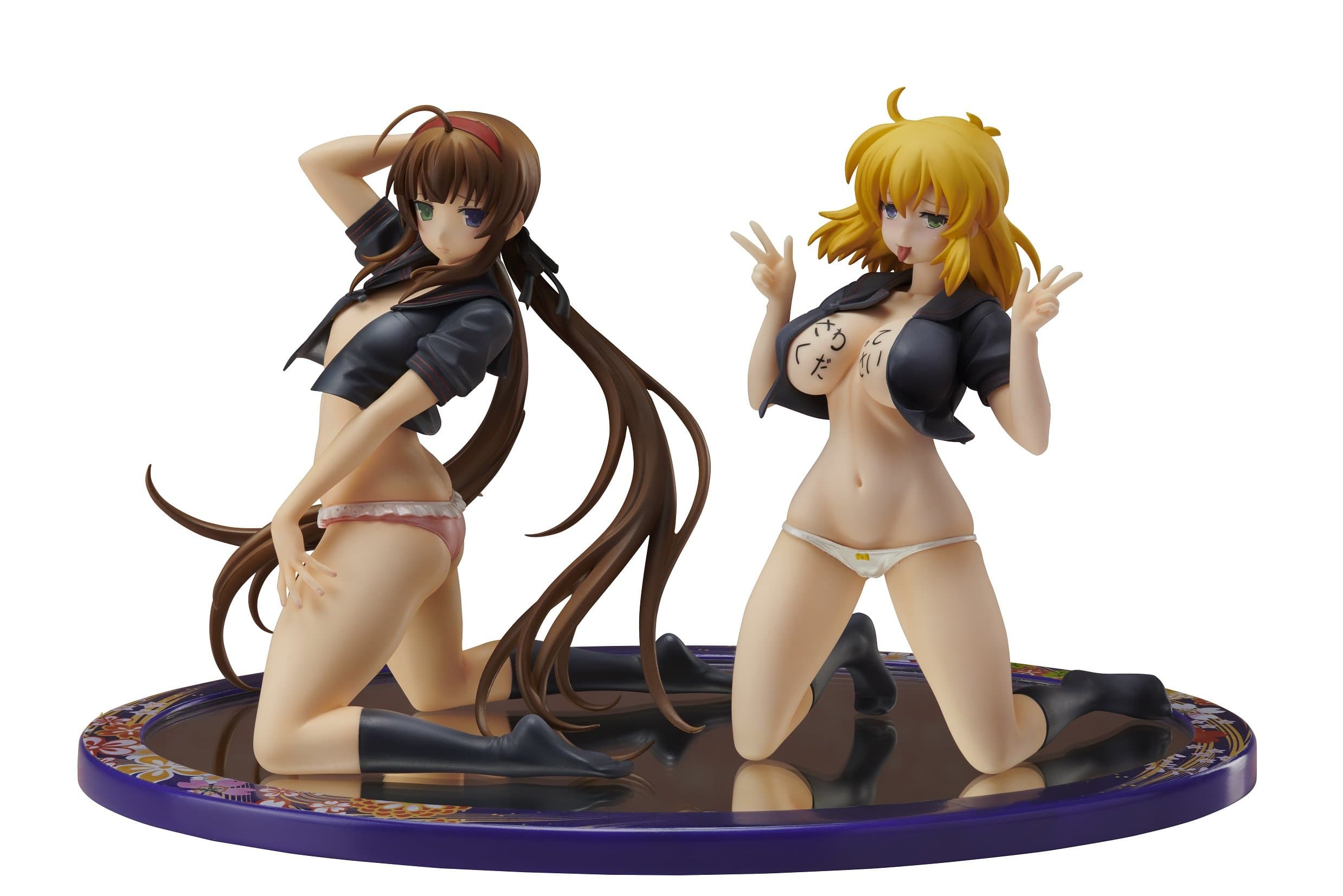 Proovy Senran Kagura NewWave G Burst: Ryobi and Ryona Kiwami Girls Slender Glamorous PVC Figure (Sailor Uniform Version)
