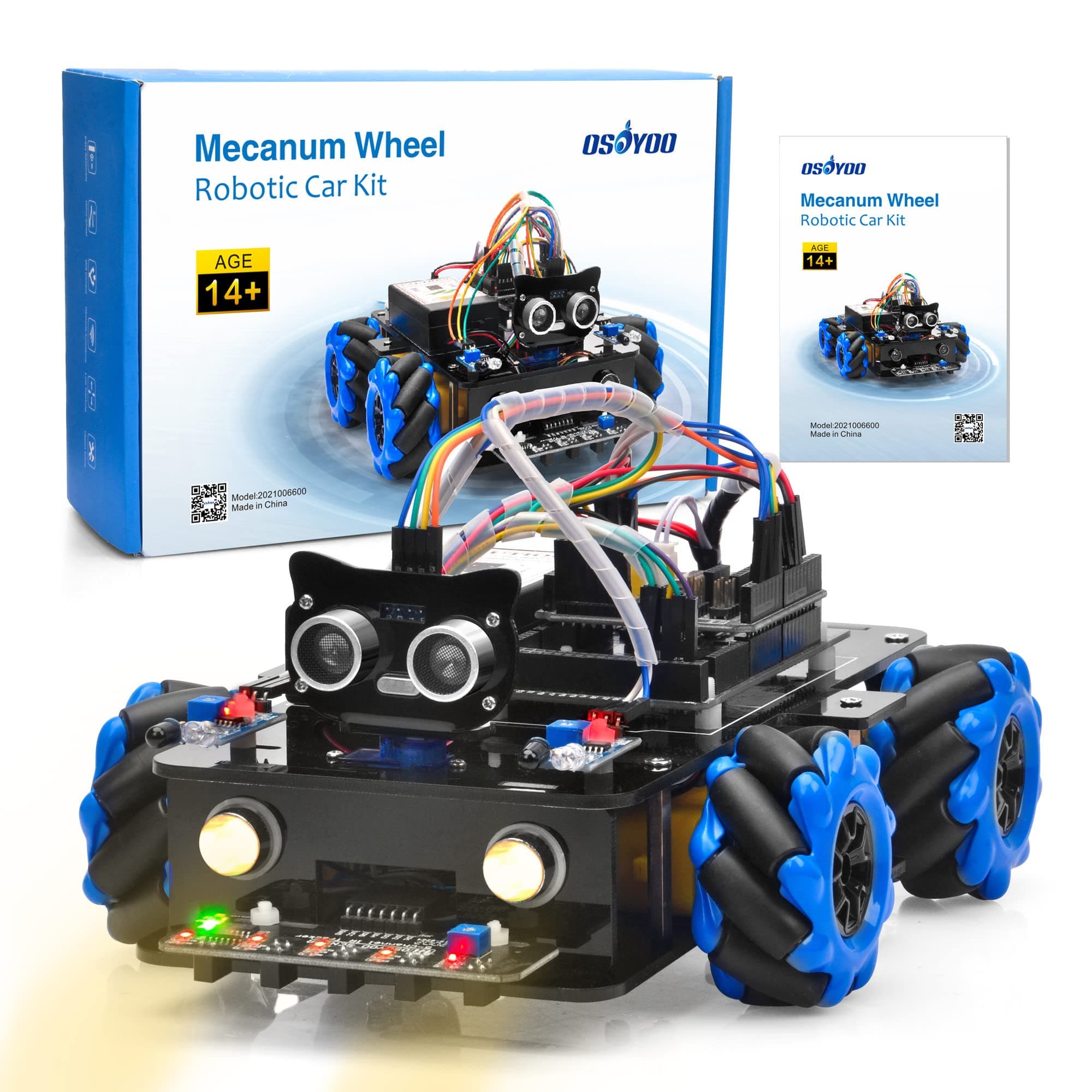 Mecanum Wheels Robot Car Kit for Arduino Mega2560 STEM Remote Controlled DIY Coding Learning & Programming Kit Omni Directional (for arduino)