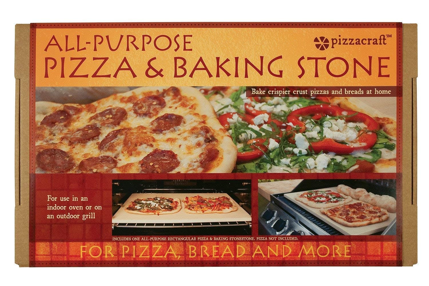 Pizzacraft PC9899 20 x 13.5 Rectangular ThermaBond Baking/Pizza Stone for Oven or Grill (Pack of 2)