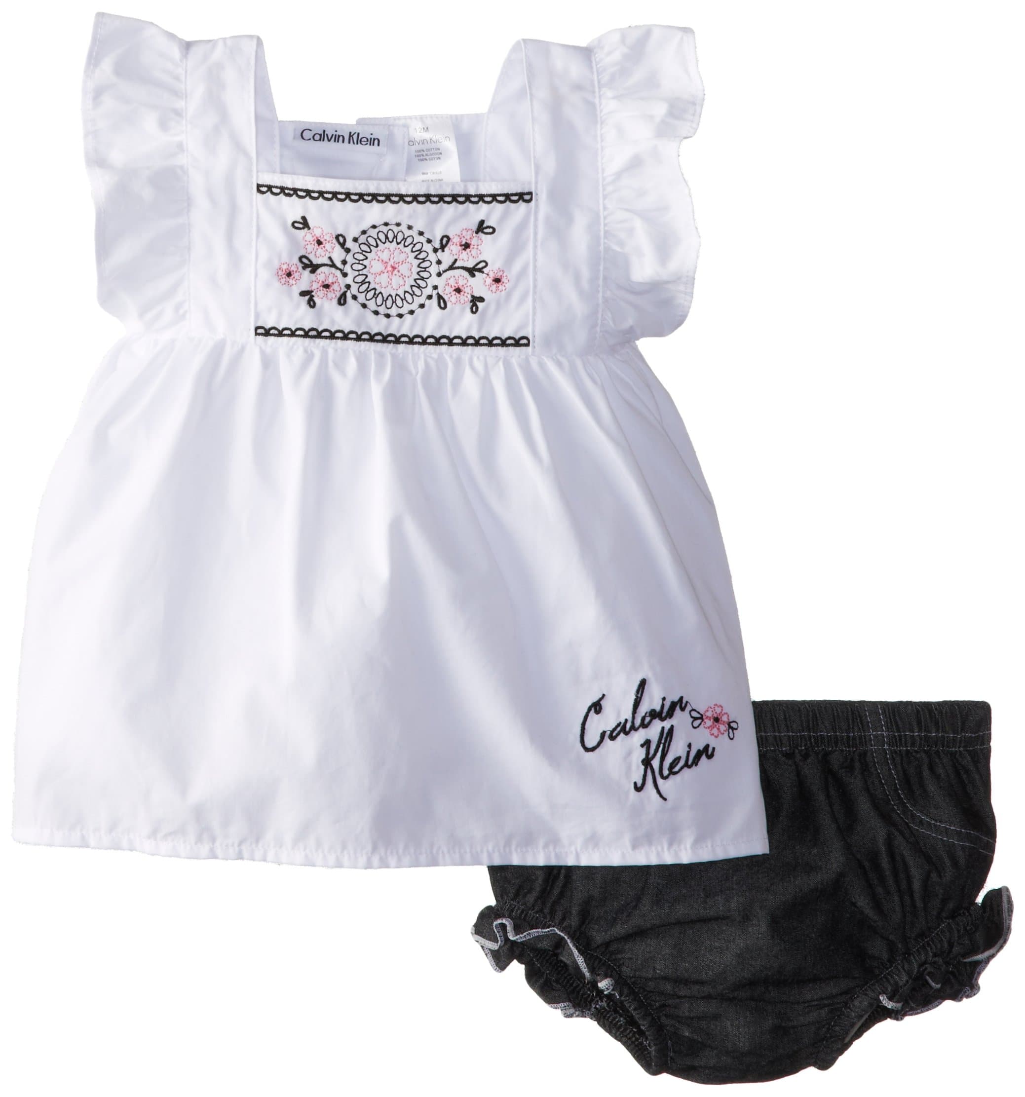 Calvin Klein Baby Girls' White Top with Black Shorts