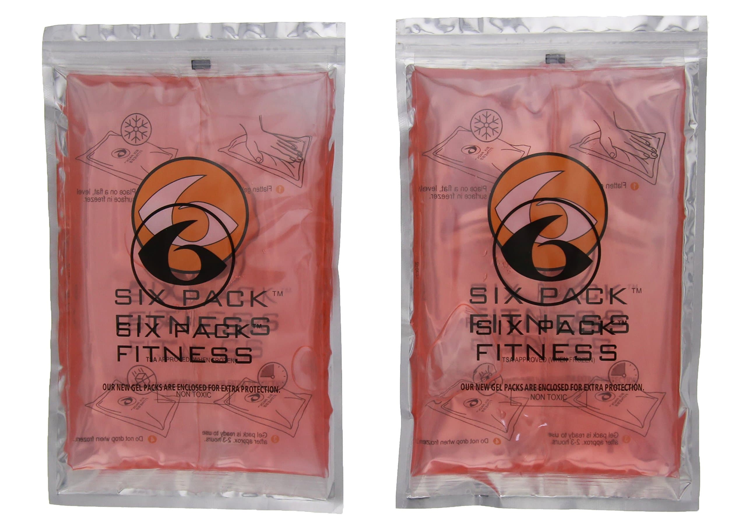 6 Pack Fitness Large Gel Pack - Set of 2 (Red)
