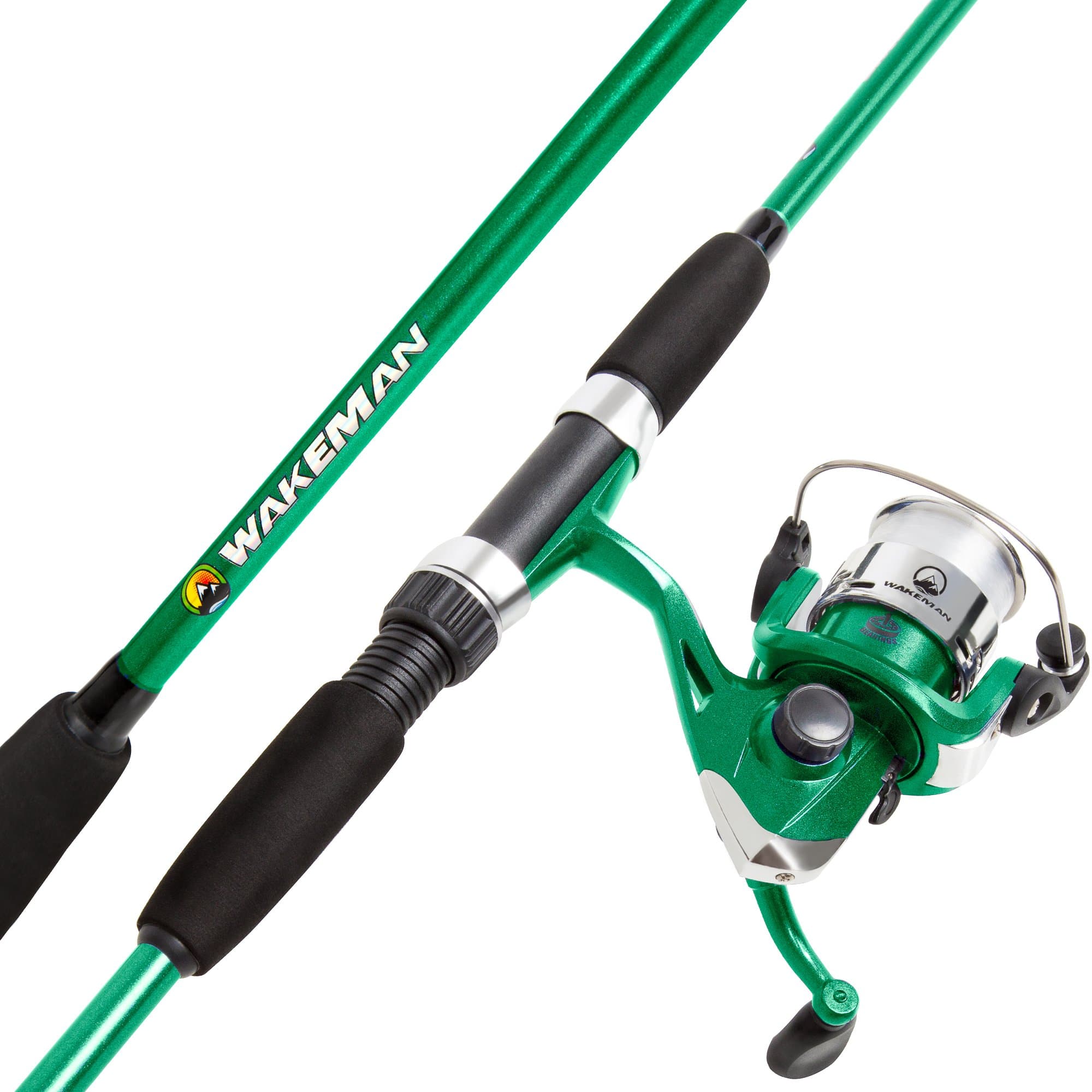 Fiberglass Fishing Rod and Spinning Reel Combo - Swarm Series Collapsible Fishing Gear for Catching Bass, Trout, Catfish, and More by Wakeman (Pink)