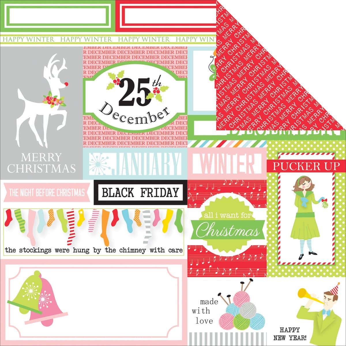 Jolly Good Double-Sided Cardstock 12"X12"-Making Spirits Bright