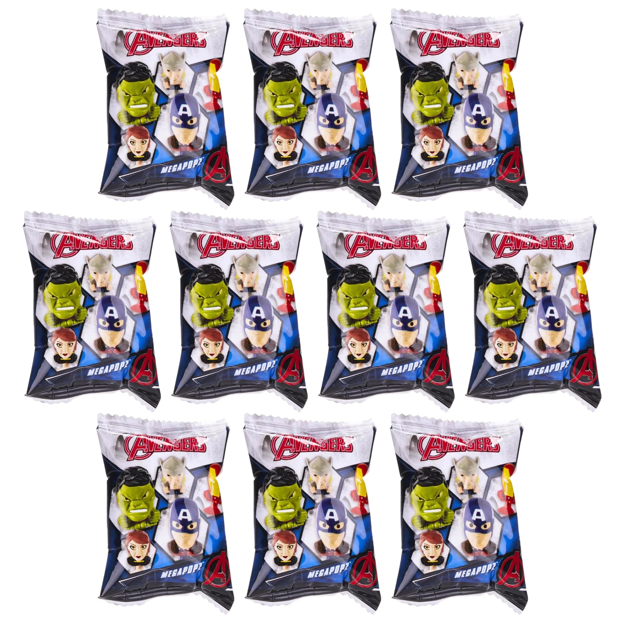 Marvel-Avengers Megapopz Collectable Figure Heads Blind Party Bags 10 Pack