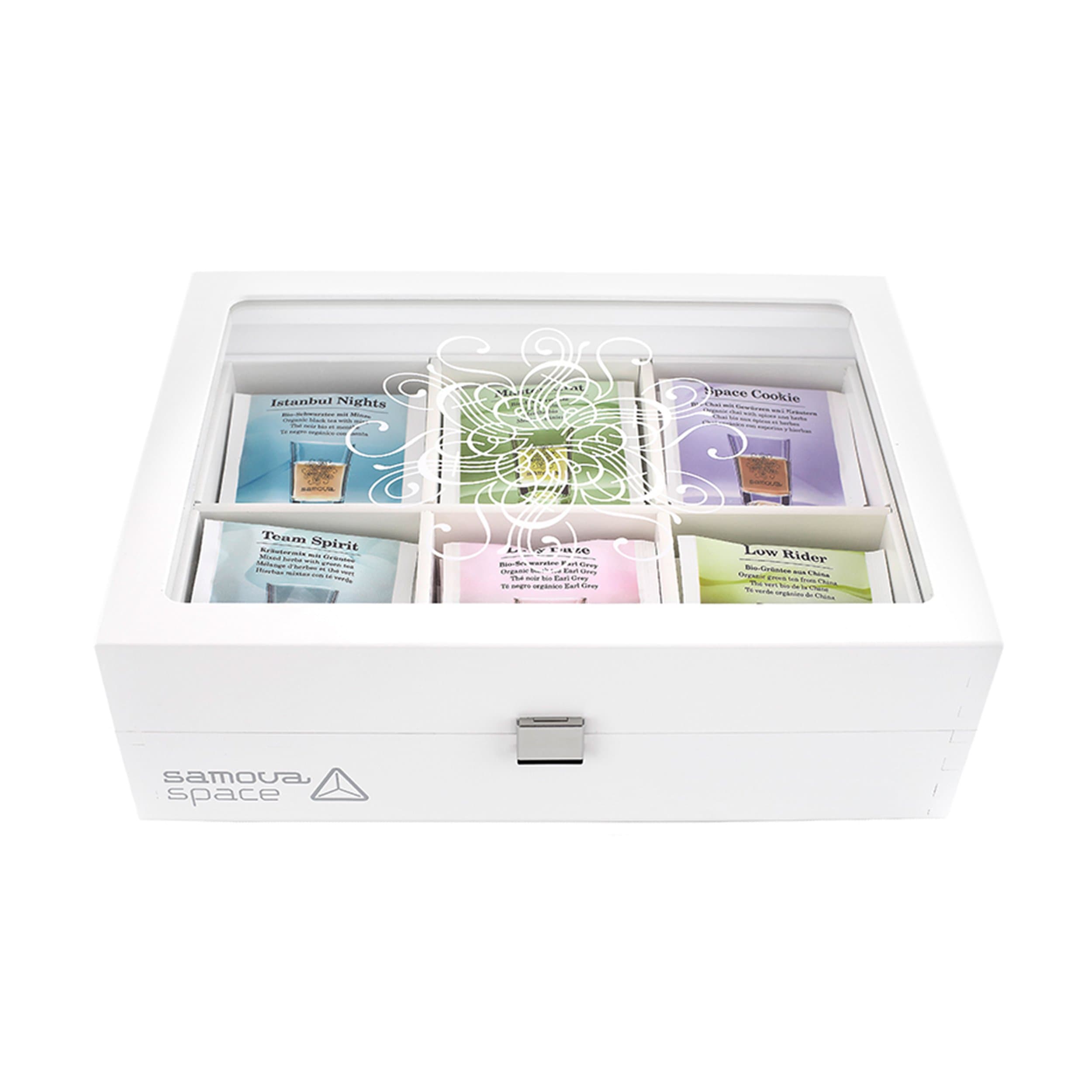Samova Office Presentation Box, Solid Wood, White Painted, without Tea Bag