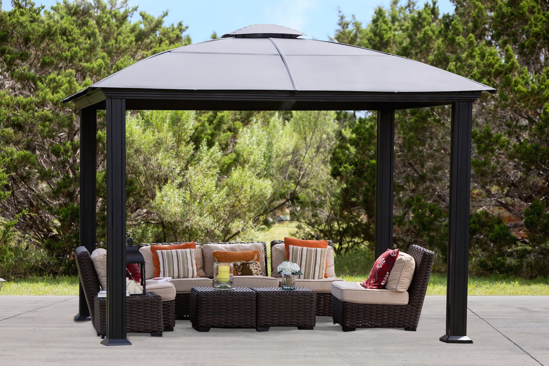 12'. x 12'. Hard Top Square Gazebo