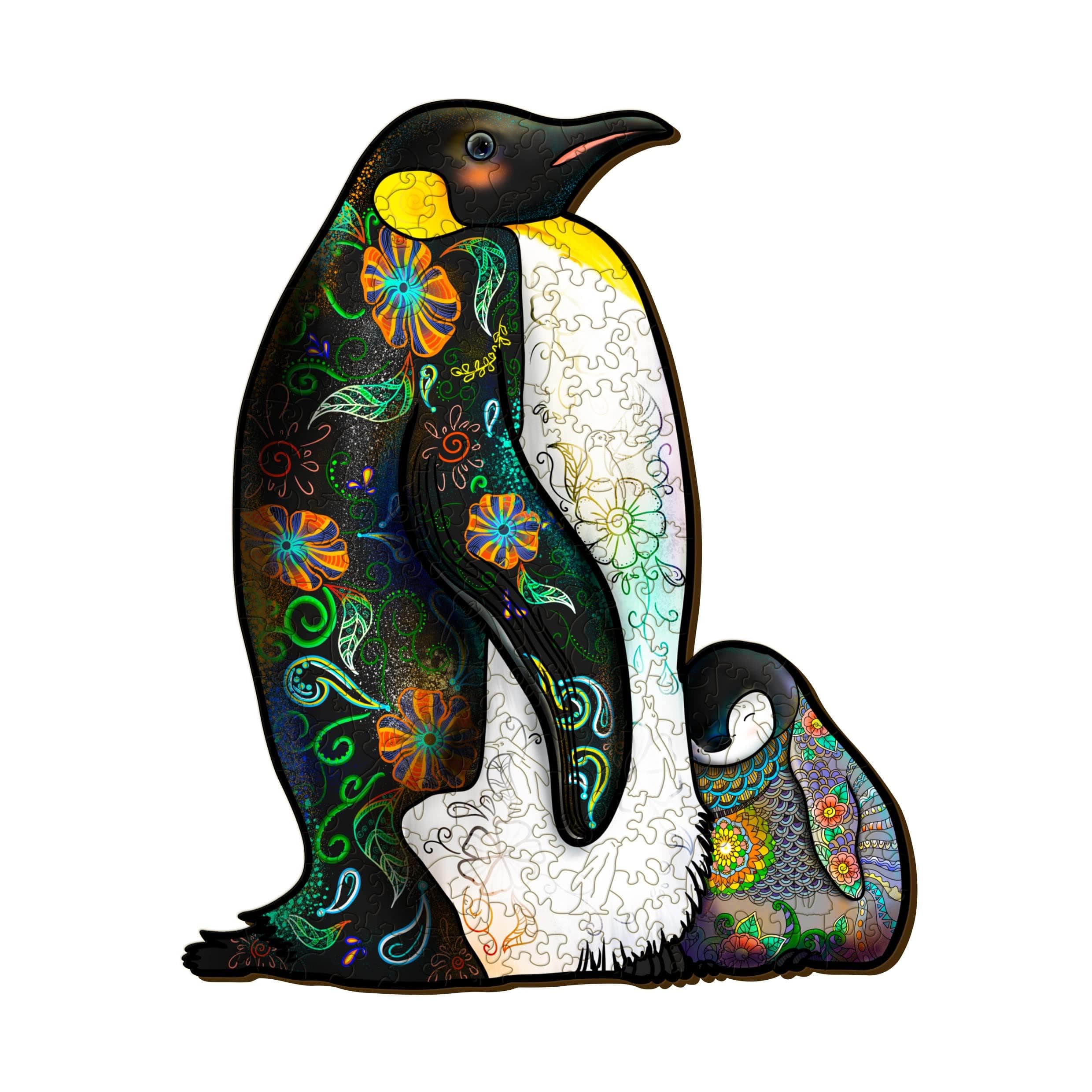 Wooden Puzzles for Adults, Emperor Penguin Wooden Jigsaw Puzzles for Adults, Unique Shape Puzzle Gifts for Family, Wooden Puzzles for Family Game and Home Decor (43x35.2cm, 300pcs)