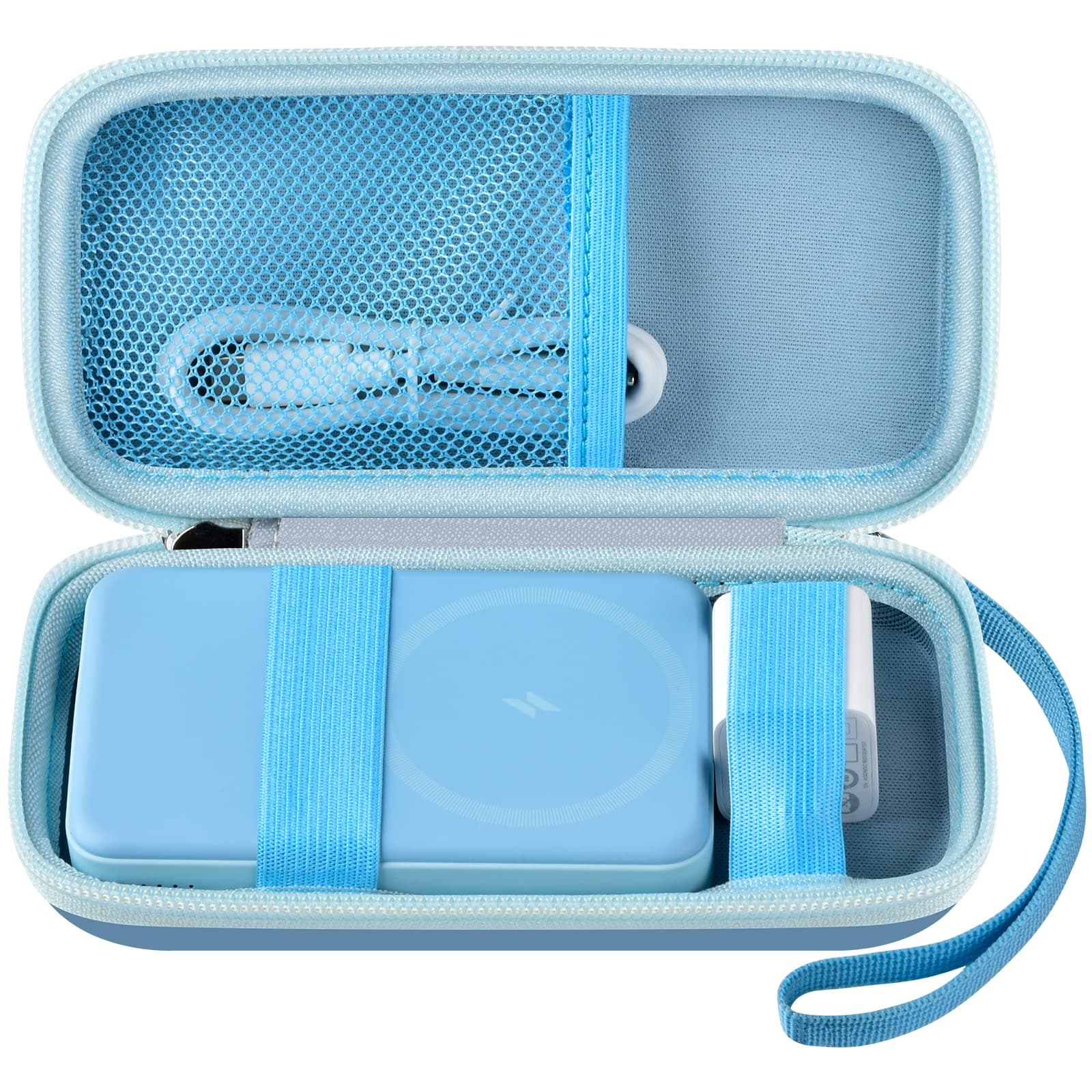 Case for Anker Magnetic Battery 10,000mAh Foldable Wireless Portable Charger, 633/622/621/321 5,000mAh Power Bank (MagGo) Holder, Storage for Baseus Power Delivery -Case Only (Blue, Medium)