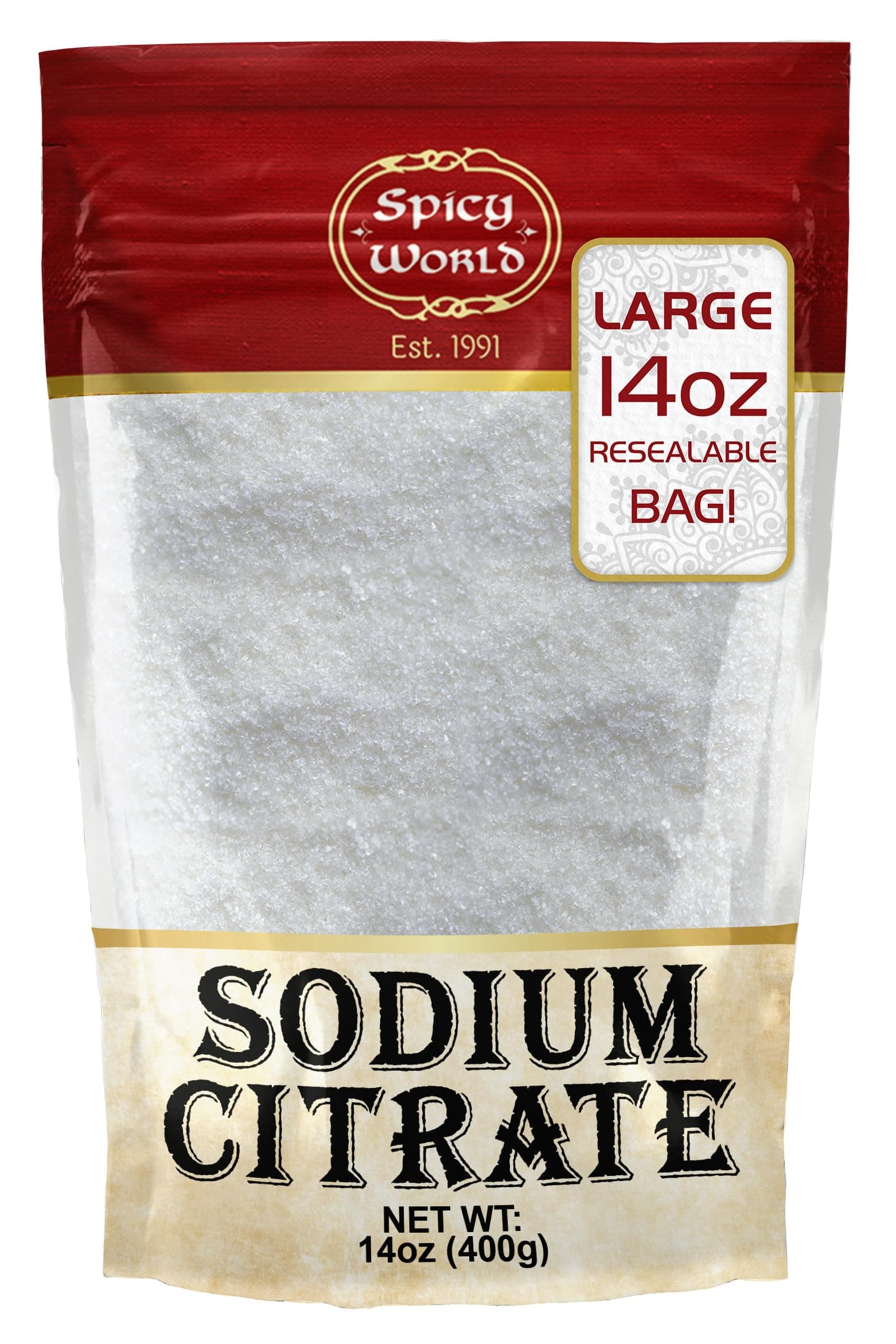 Sodium Citrate Powder 14 Ounce - Food Grade, Non-GMO - Emulsifier for Cheese, Spherification, and Molecular Gastronomy Cooking