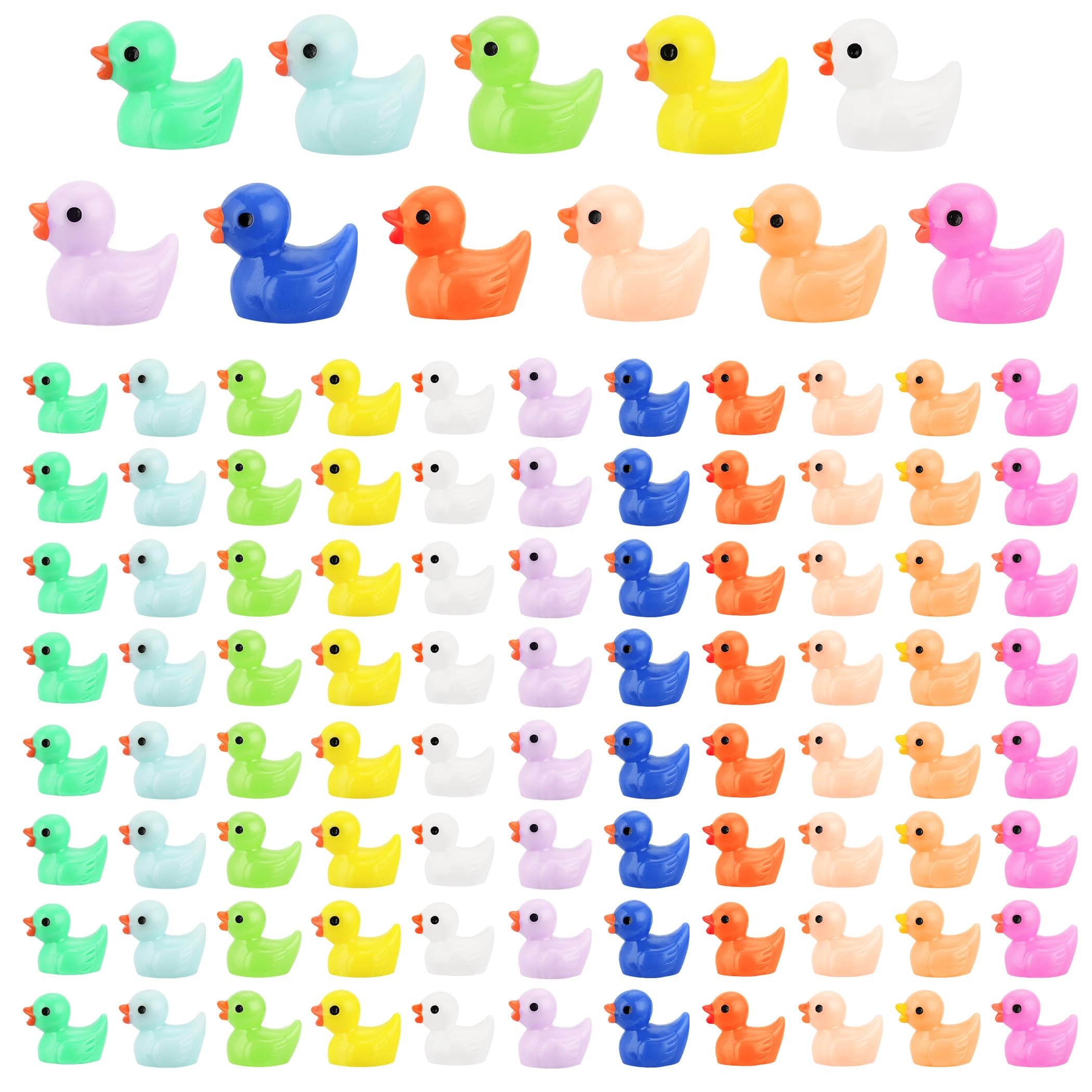 240 Pcs Mini Ducks Tiny Duck Figurines Bulk for Garden Micro Landscape, Mini Resin Ducks for Dollhouse Aquarium Potted Ornament Charms Party Toys DIY Craft Accessories