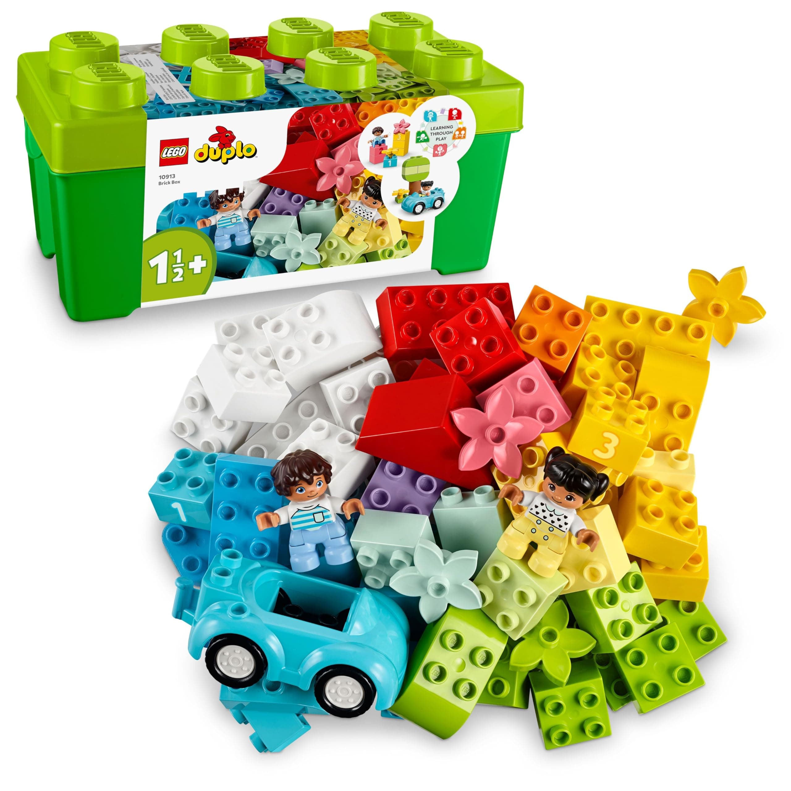 LEGO Duplo Duplo Container Deluxe Set Educational Toy for Toddlers Boys Girls First LEGO Blocks 1.5 Years 2 Years 3 Years Educational Toy 10913