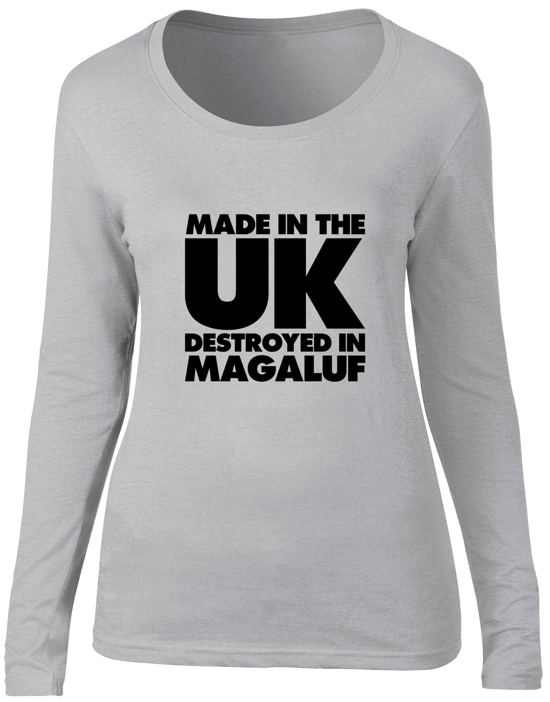 Hippowarehouse Made in The UK Destroyed in Magaluf Women's Long Sleeve Scoop Neck t-Shirt