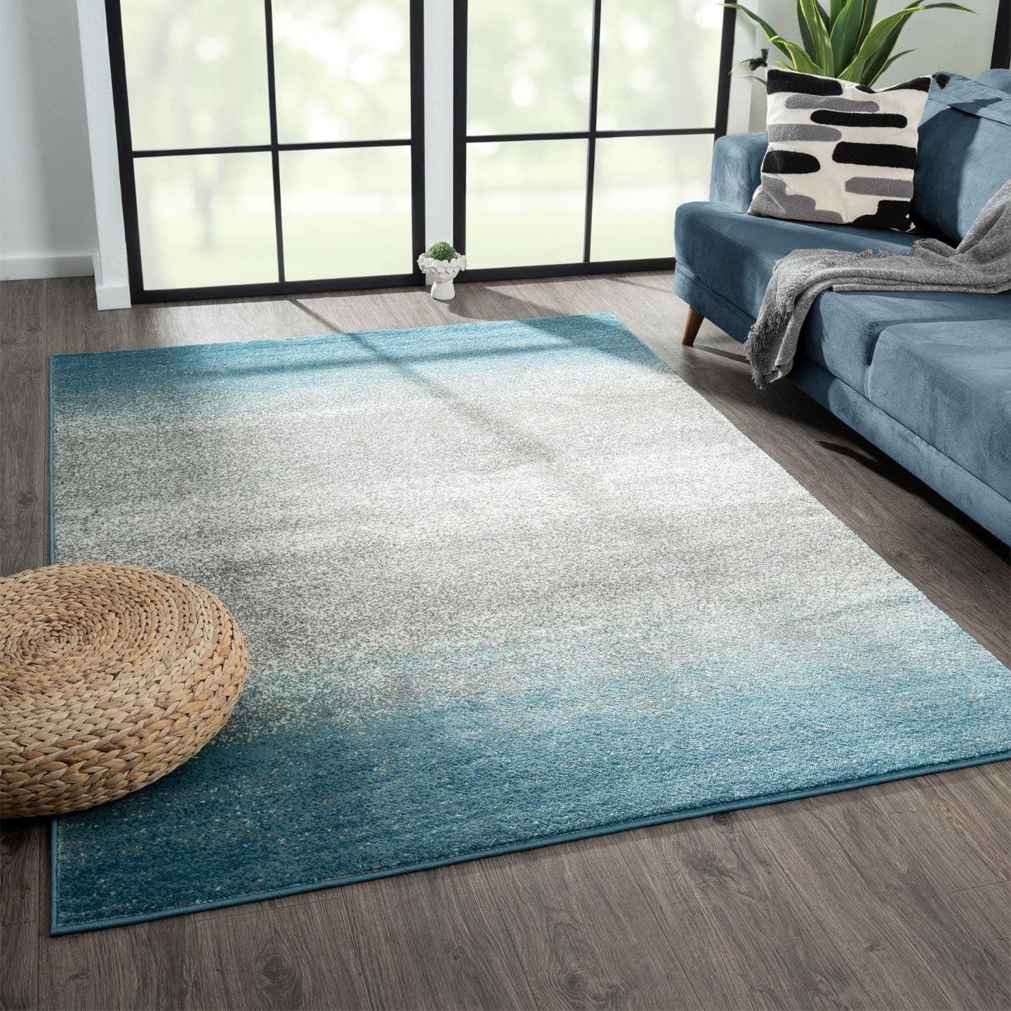 LUXE WEAVERS Abstract Coastal Blue 8x10 Area Rug