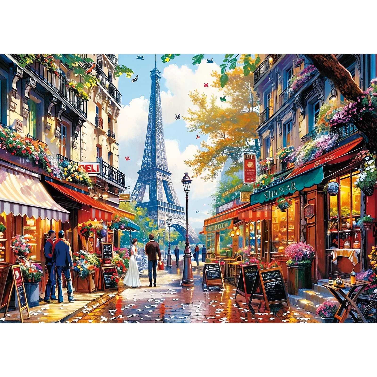 1000 Pieces Puzzle for Adults - Charming Paris Puzzle for Adults Children - Recycled Paper Jigsaw Puzzle 1000 Pieces - Fun and Challenging Family Game Great Gift Idea, Finished Size is 28 * 20 in