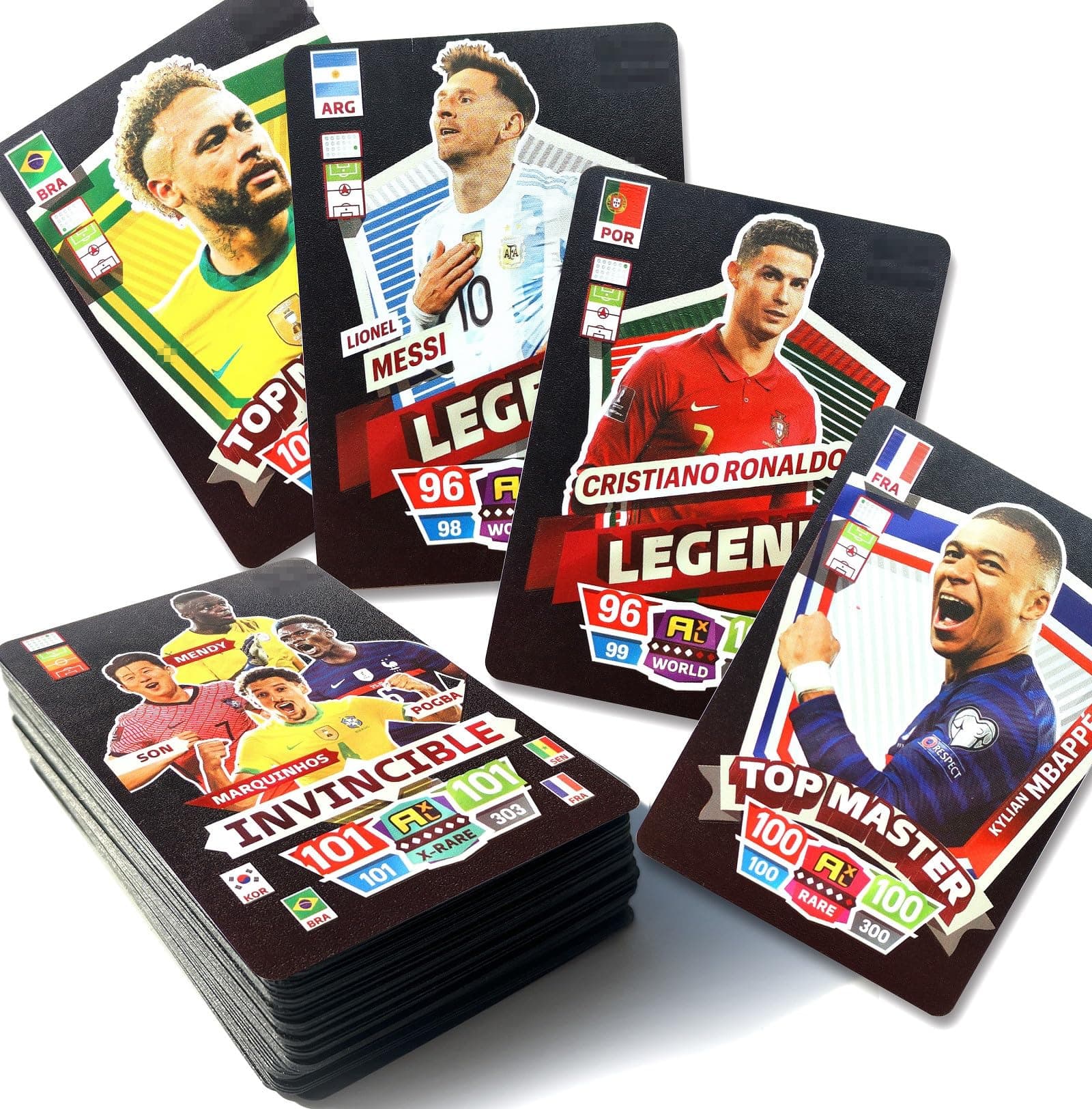 MACIUM 2022/23 World Cup Soccer Star Card, Soccer Trading Card, Black Gold Foil Cards, Sports Souvenirs, No Repetition, 55 Pieces