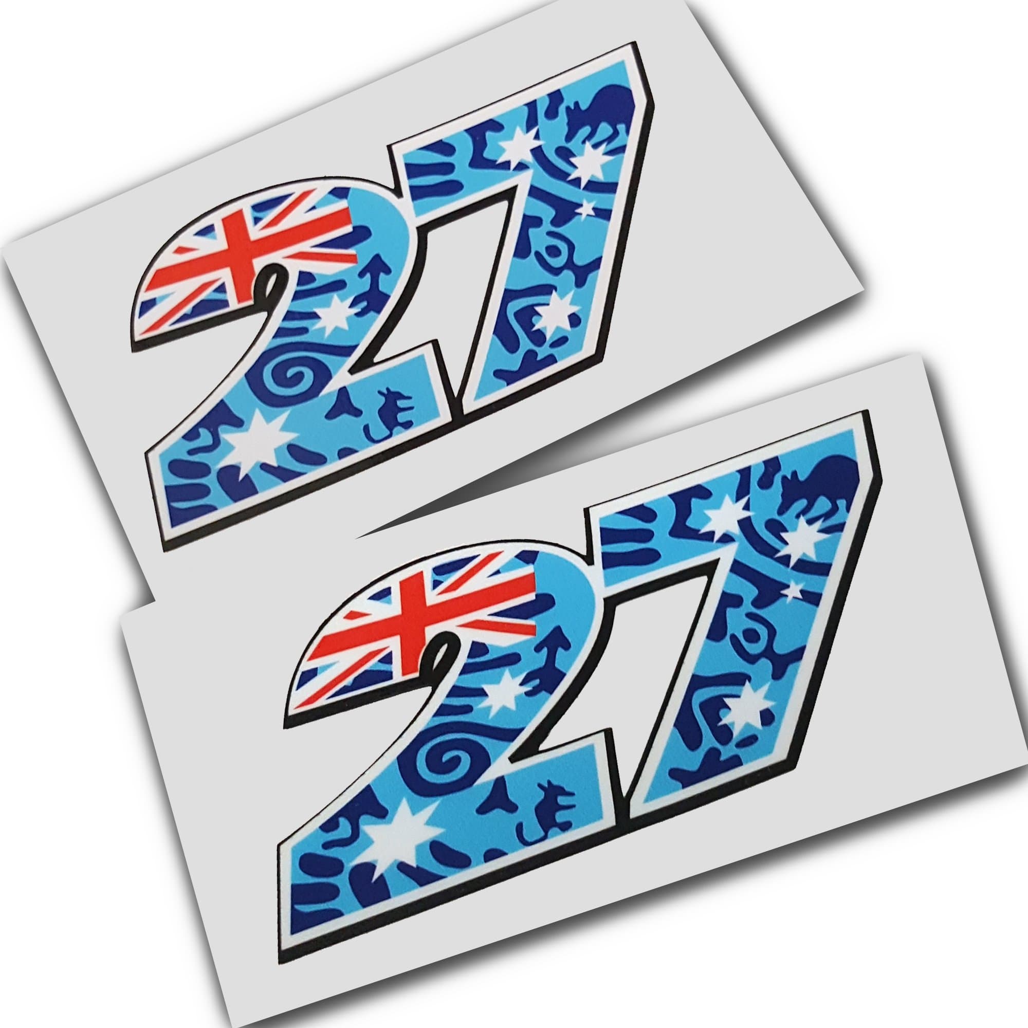 ZionDesigns CASEY STONER 27 aboriginal design decals graphics stickers x 2 pieces small