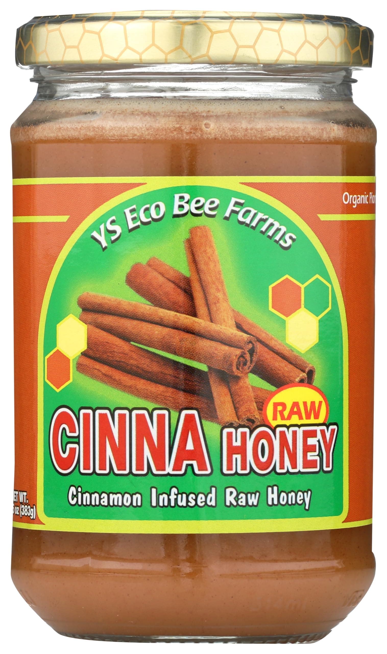 YS BEE FARMS Raw Cinnamon Infused Honey, 13 OZ