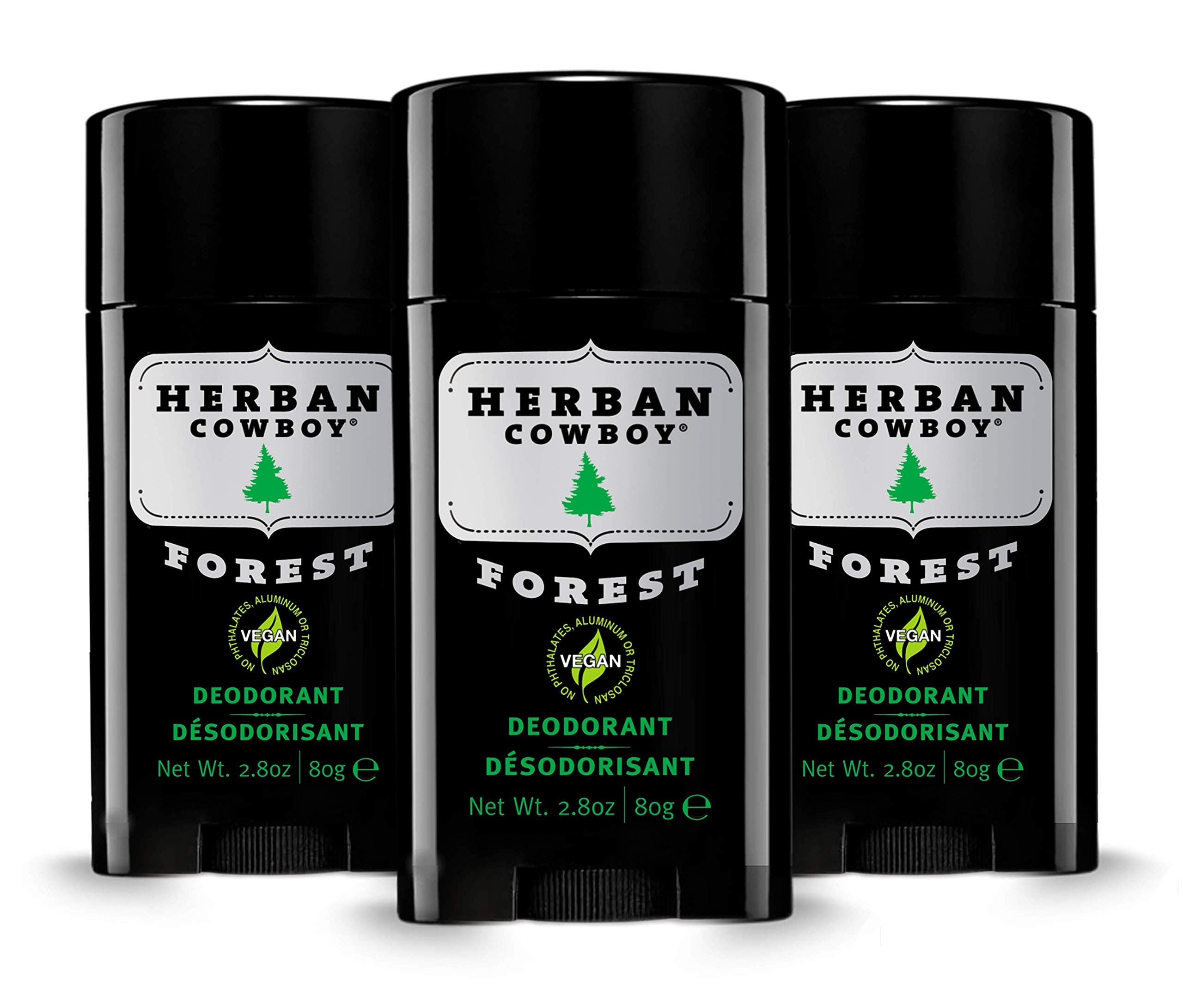 Pack of 3 x Herban Cowboy Deodorant Forest - 2.8 oz