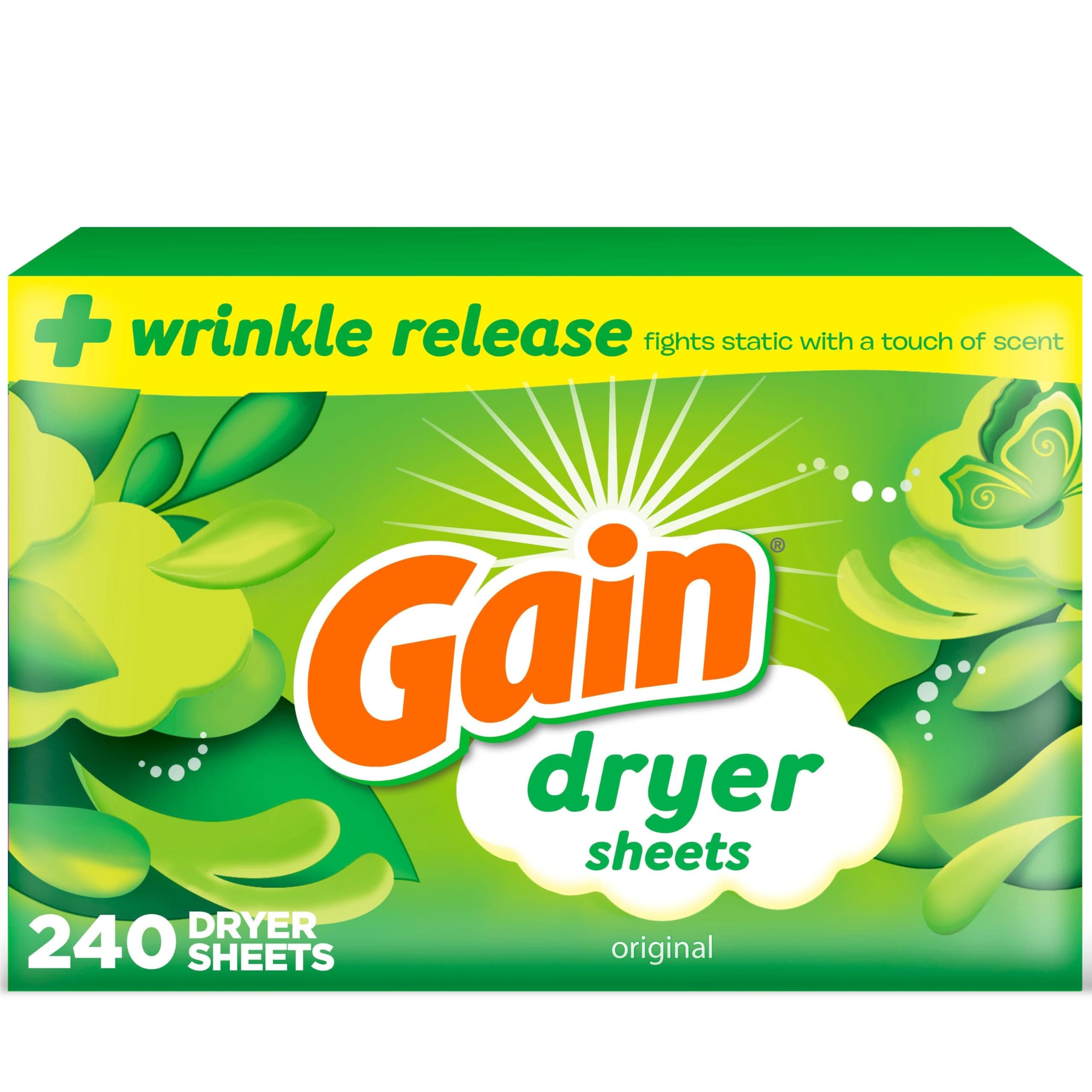 Gain Dryer Sheets, Original, 240 Count by GAIN