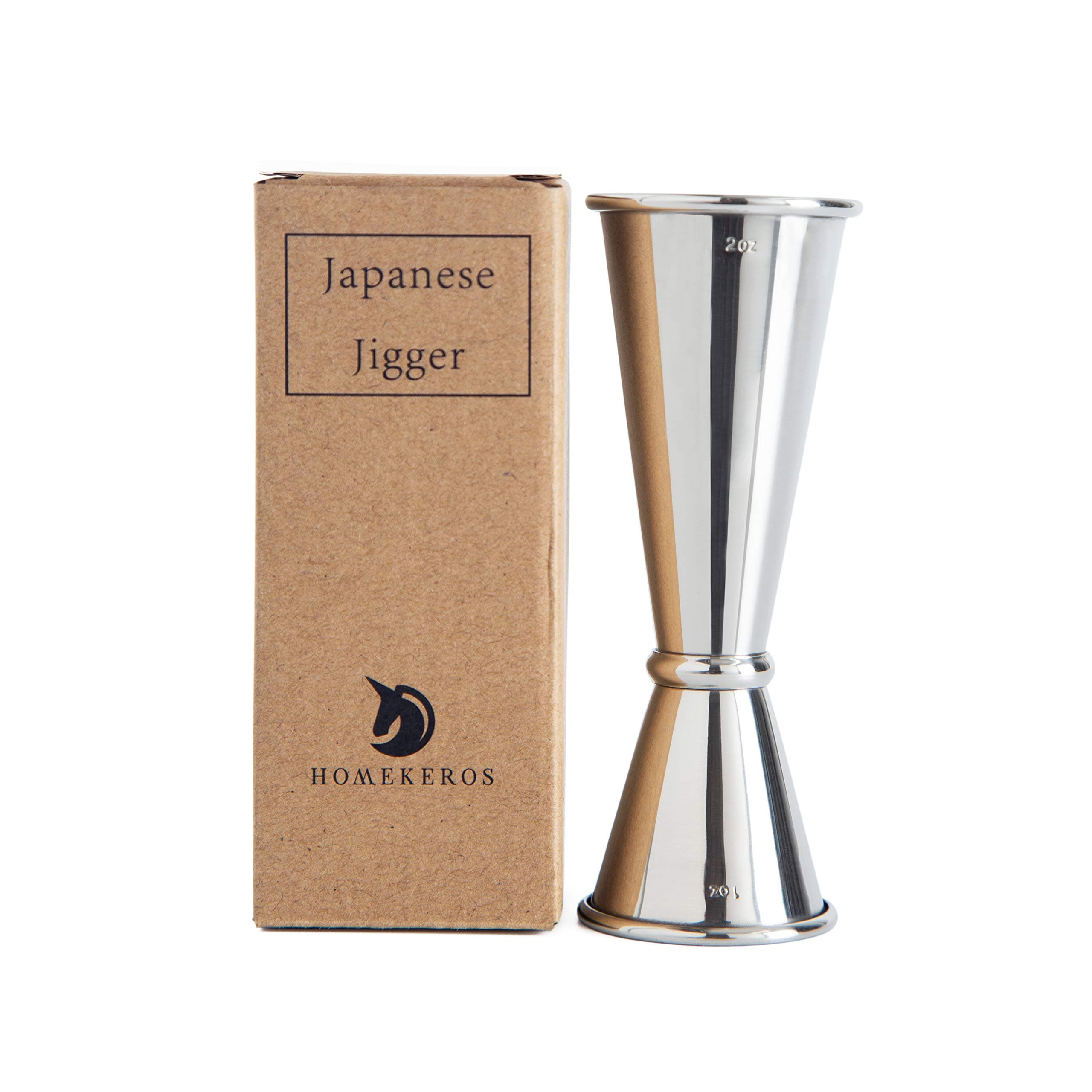 Double Cocktail Jigger: Stainless Steel Bar Measuring Jigger 1oz/2oz by HOMEKEROS