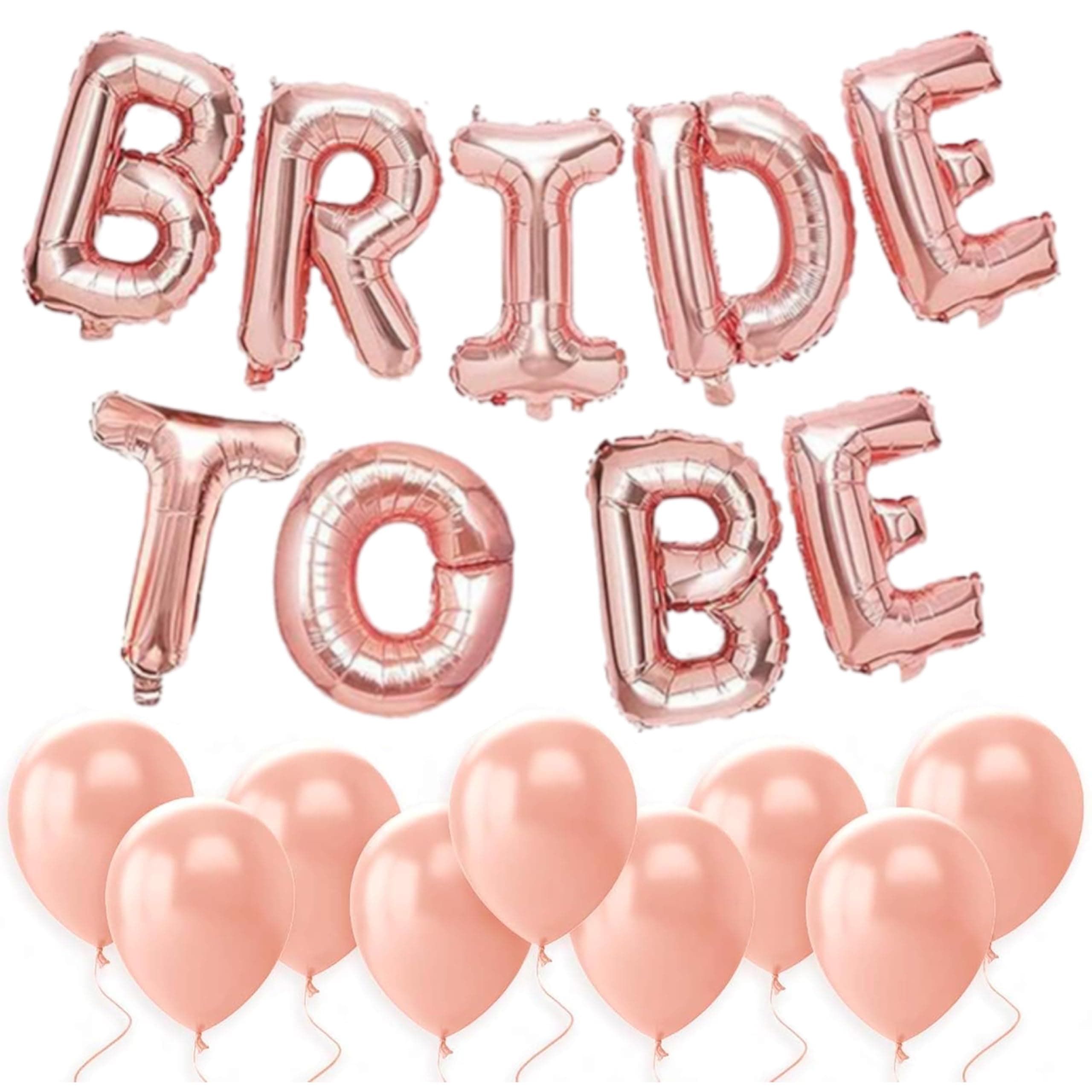 Bachelorette Party Decorations - Bride to Be Balloon Kit - Rose Gold - 16" Bride to BE Foil Balloons + 10 Rose Gold Latex Balloons - Bridal Shower Supplies (40695)