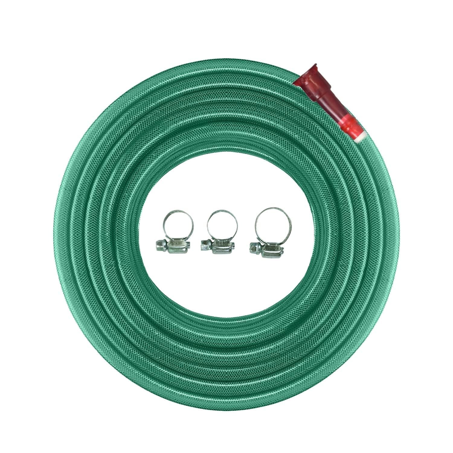 Cinagro 20 Meter 0.5 inch Heavy Duty 3 Layered Braided PVC Garden Hose Pipe with Tap Adapter & 3 Clamps, Water HosePipe for Garden, Car Washing, Garden Pipe for Home (65.6 feet, Green)