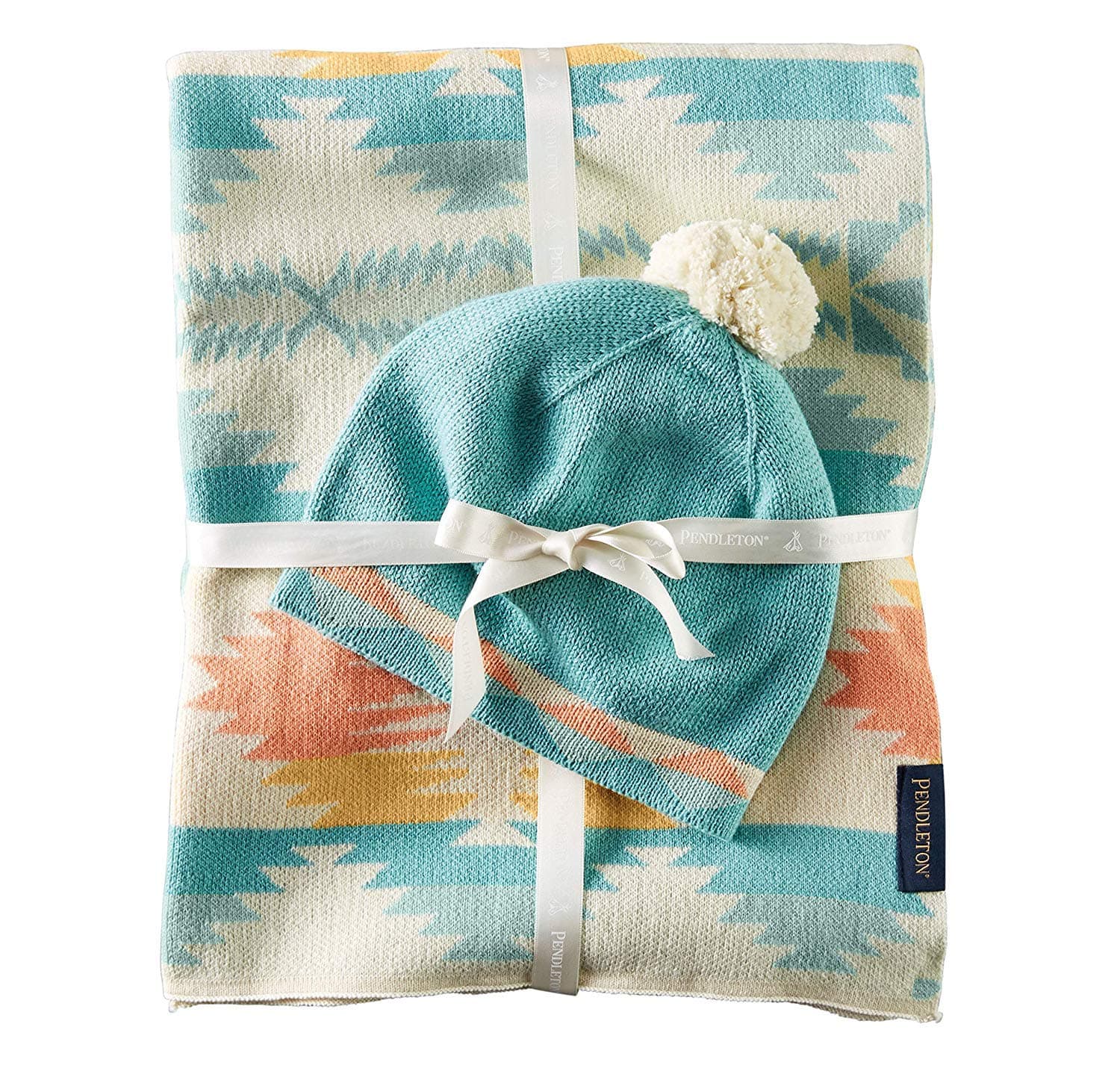 PendletonPendleton Knit Sherpa Baby Blanket and Beanie Gift Set Falcon Cove One Size