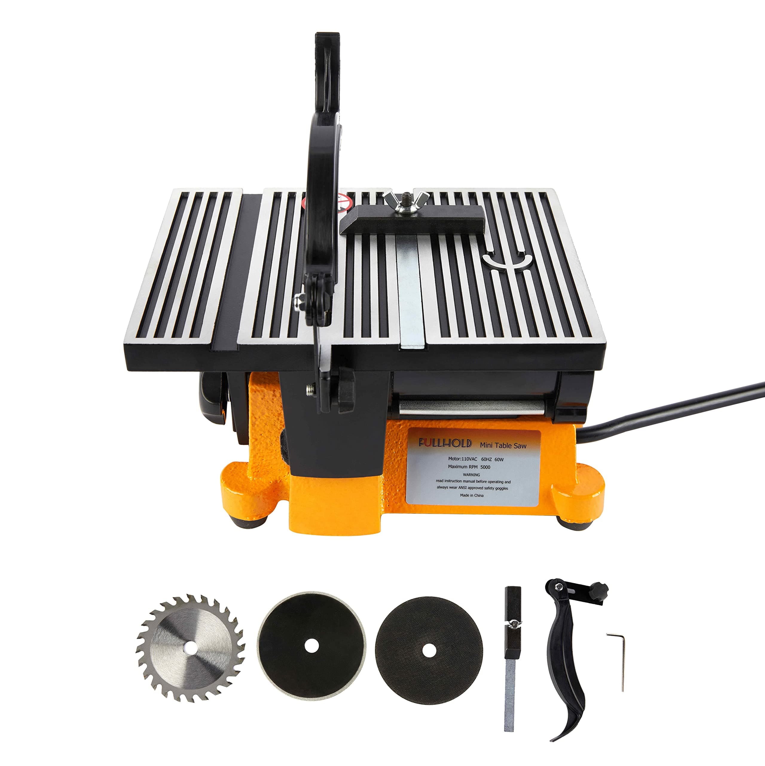 4" Mini Table Saw 60w Hobby Miter Saw For Crafts Model Making To Cut Copper, Aluminum,Stone, Wood, Glass And Plastic（LxWxH :190MM(7.5") x 142MM(5.5“) x 155MM(6")）